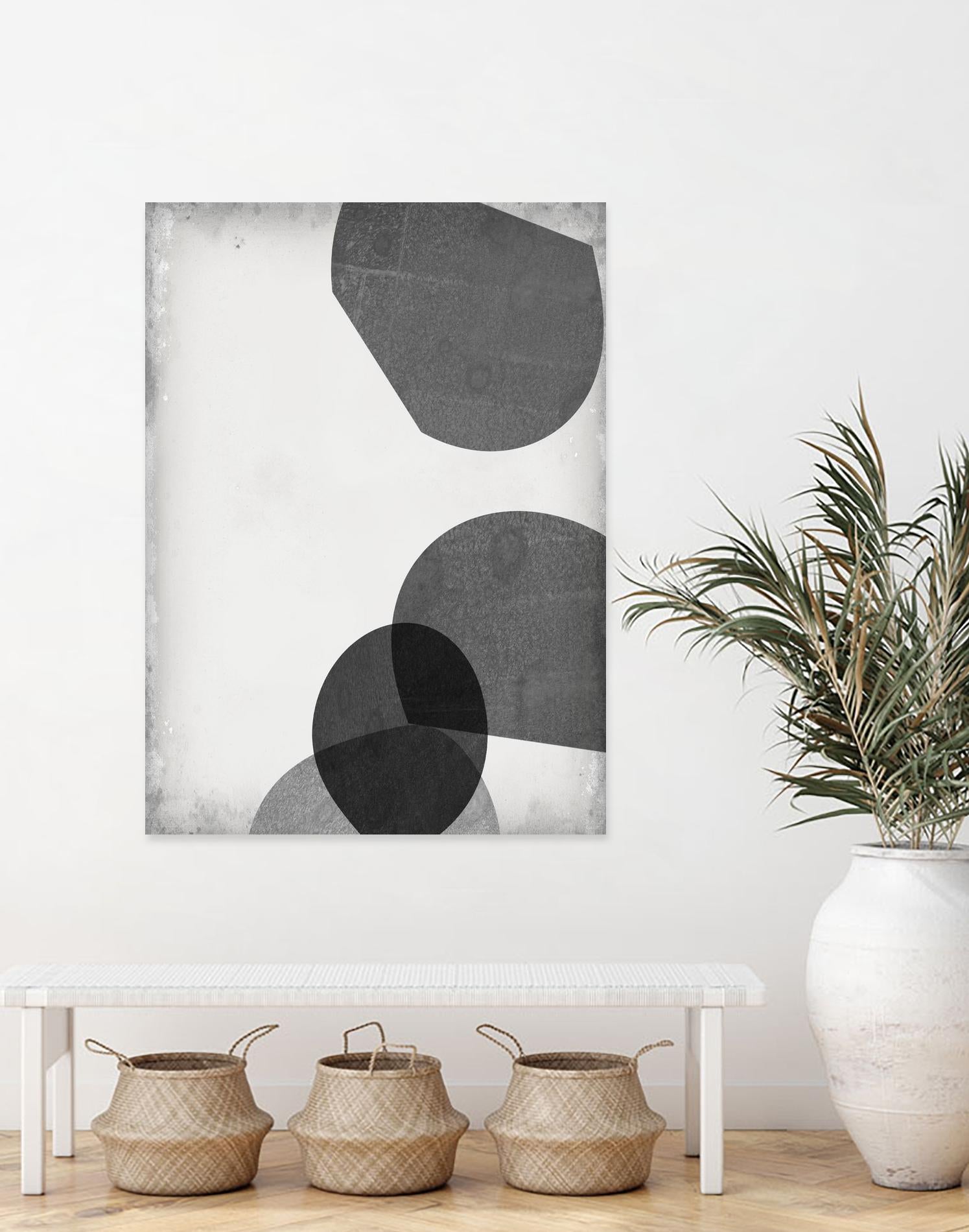 Grey Shapes III by Jennifer Goldberger on GIANT ART - neutral abstract