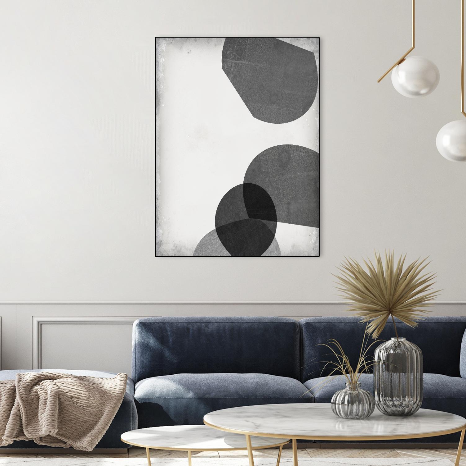 Grey Shapes III by Jennifer Goldberger on GIANT ART - neutral abstract