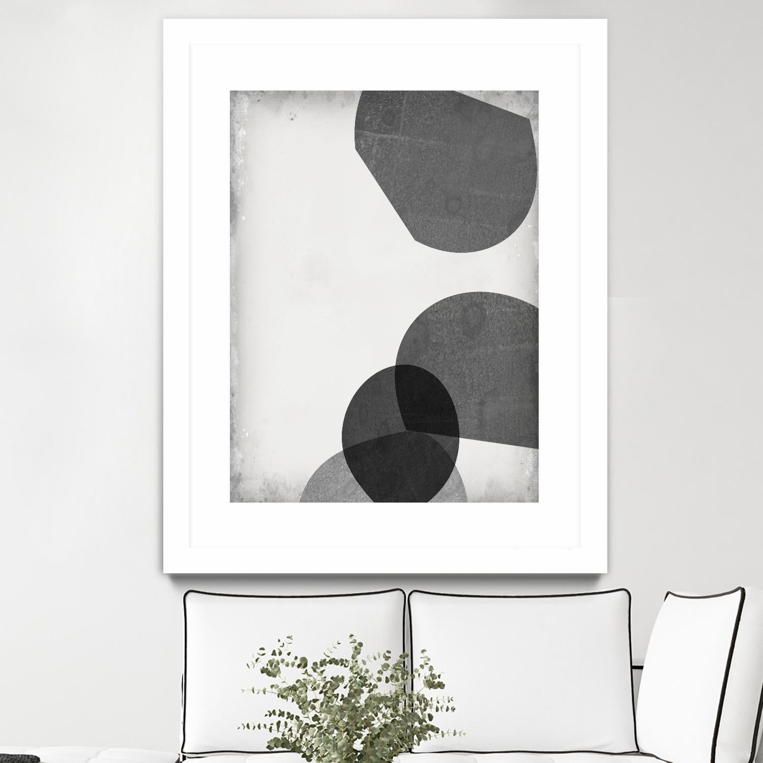 Grey Shapes III by Jennifer Goldberger on GIANT ART - neutral abstract