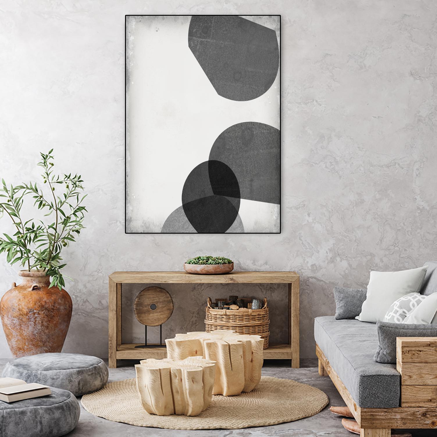 Grey Shapes III by Jennifer Goldberger on GIANT ART - neutral abstract