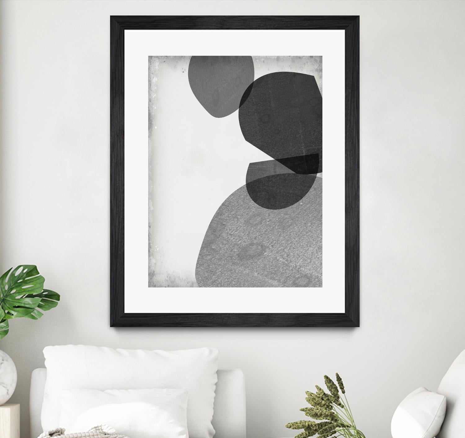 Grey Shapes IV by Jennifer Goldberger on GIANT ART - neutral abstract