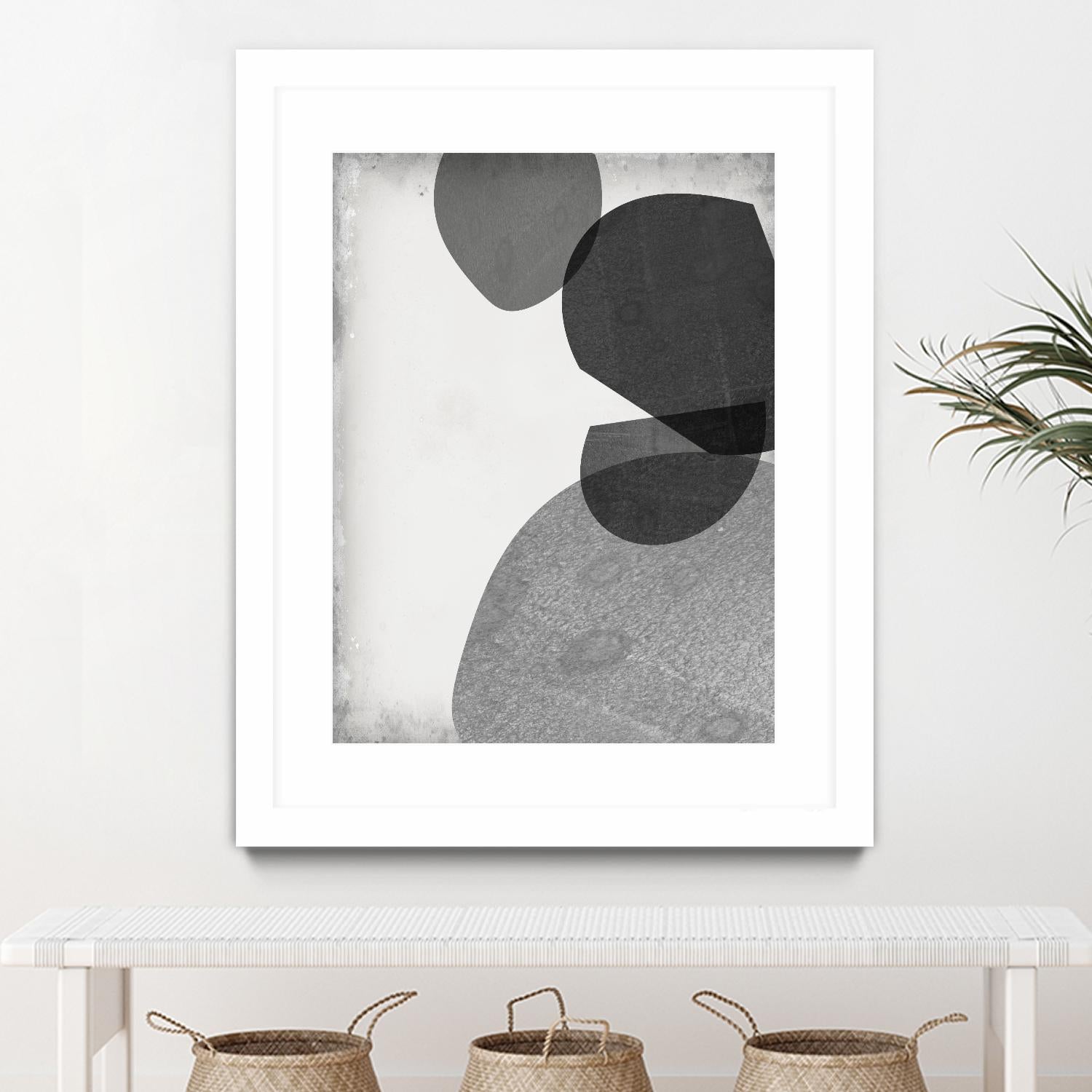 Grey Shapes IV by Jennifer Goldberger on GIANT ART - neutral abstract