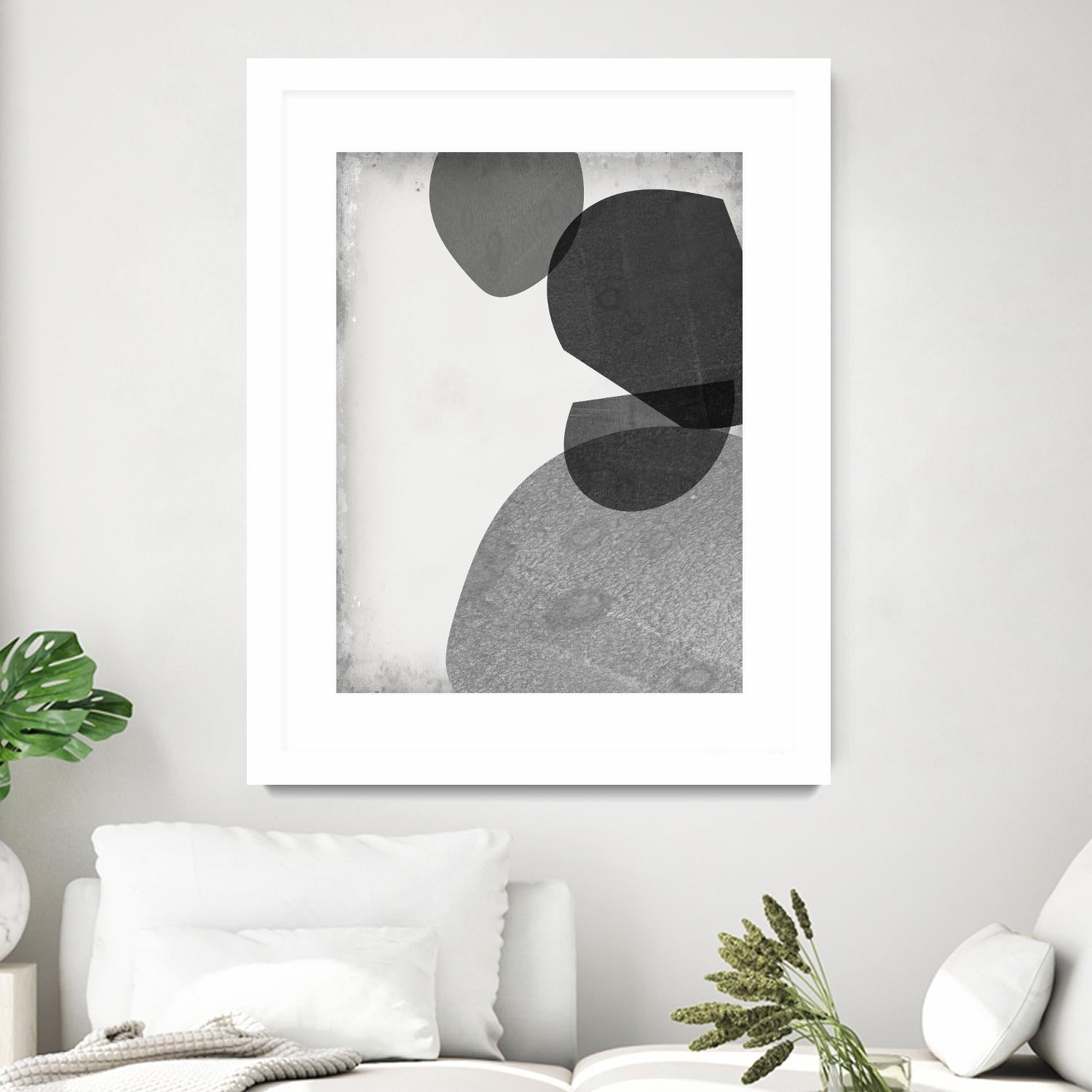 Grey Shapes IV by Jennifer Goldberger on GIANT ART - neutral abstract