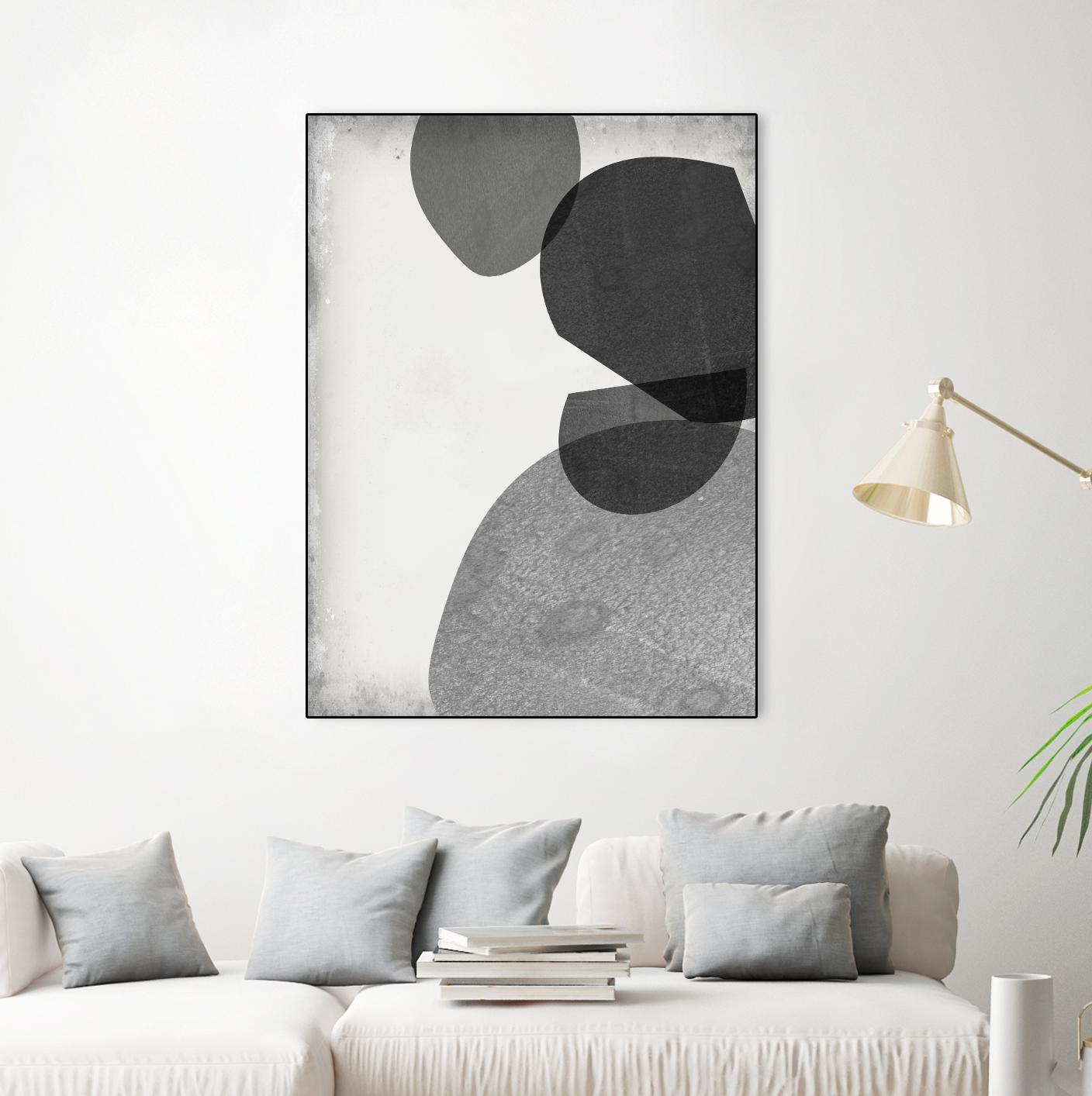 Grey Shapes IV by Jennifer Goldberger on GIANT ART - neutral abstract