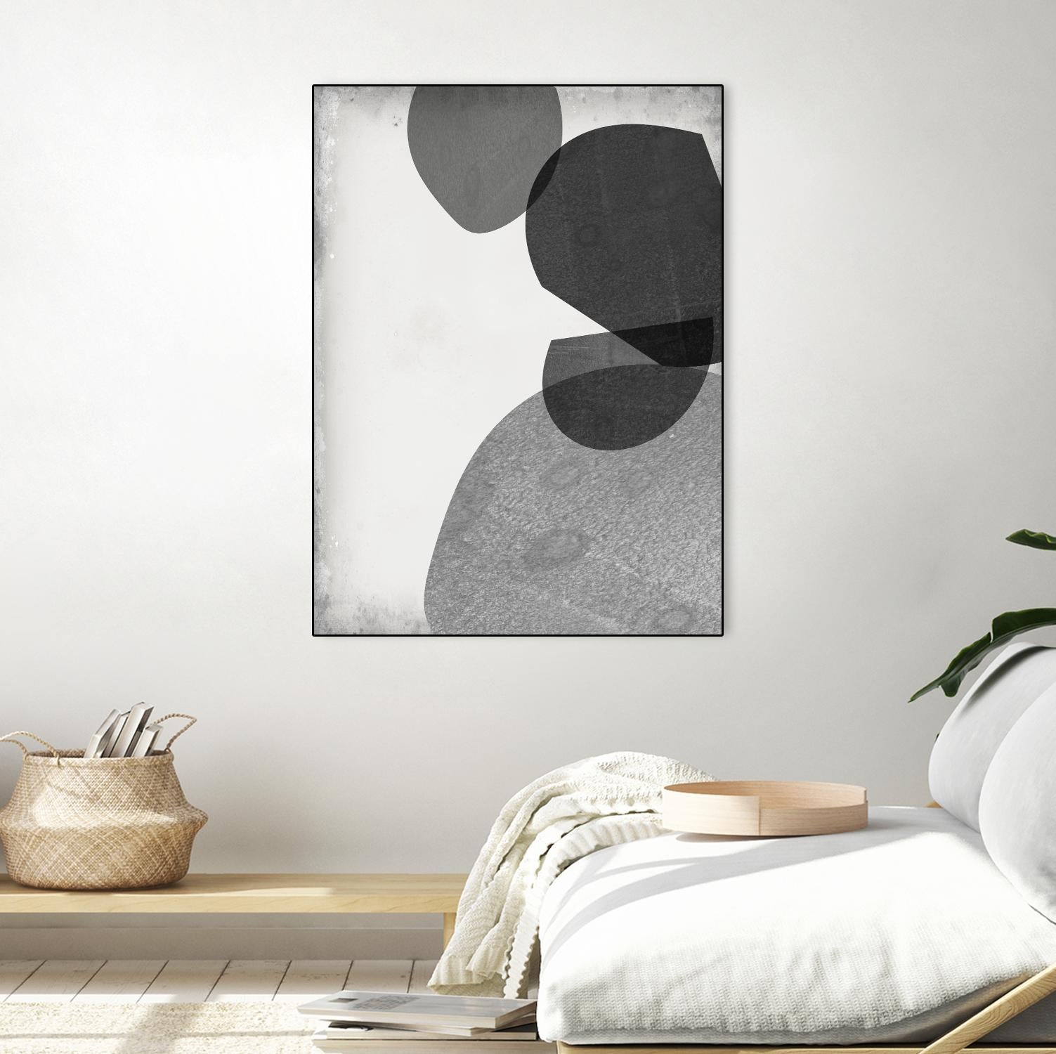 Grey Shapes IV by Jennifer Goldberger on GIANT ART - neutral abstract