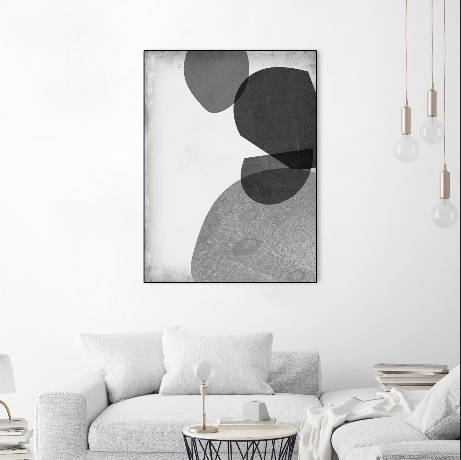 Grey Shapes IV by Jennifer Goldberger on GIANT ART - neutral abstract