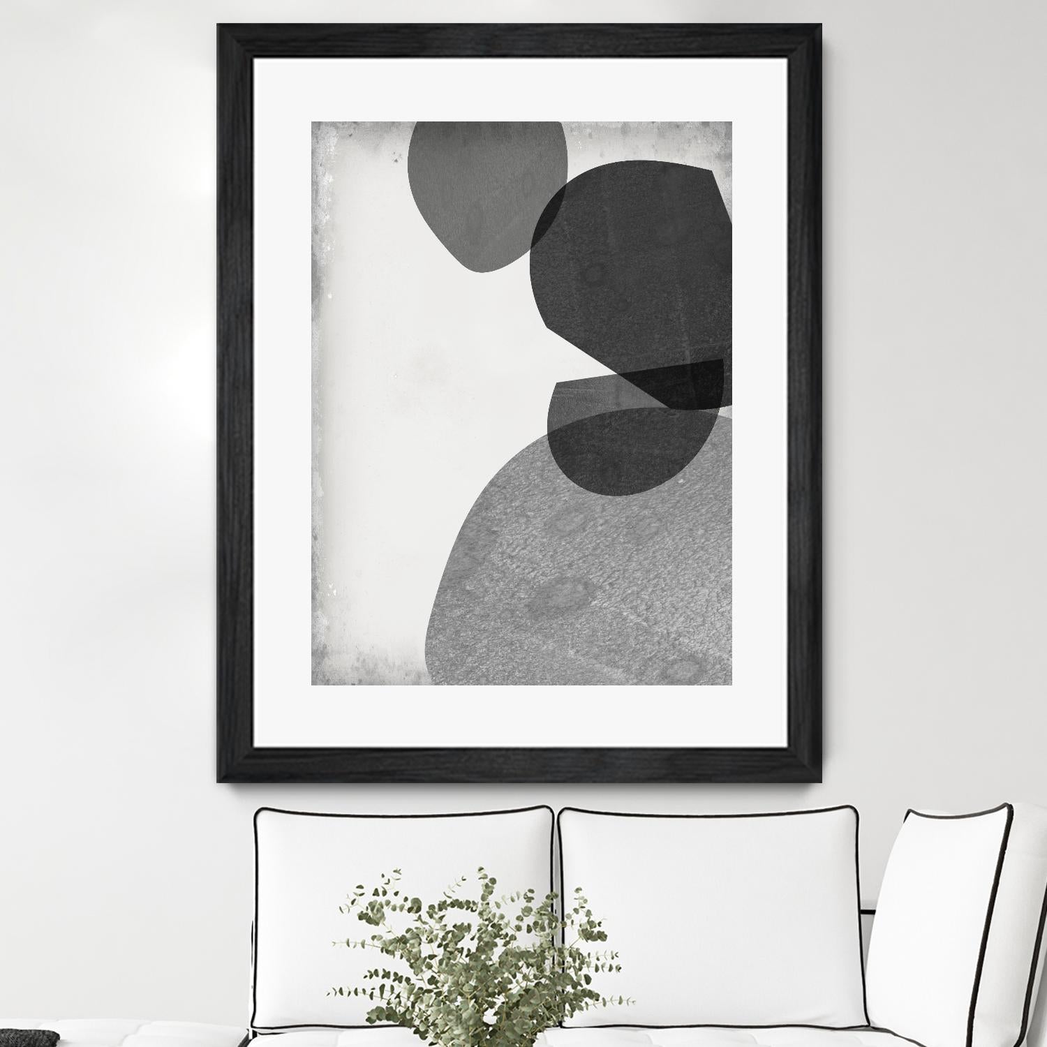 Grey Shapes IV by Jennifer Goldberger on GIANT ART - neutral abstract