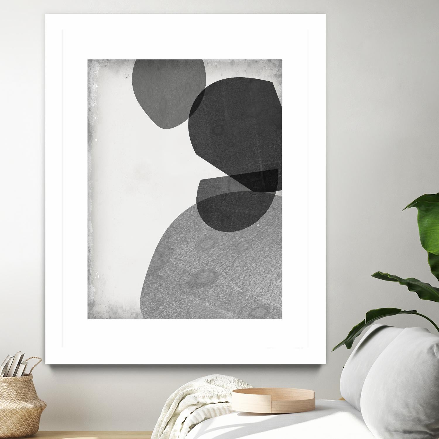 Grey Shapes IV by Jennifer Goldberger on GIANT ART - neutral abstract