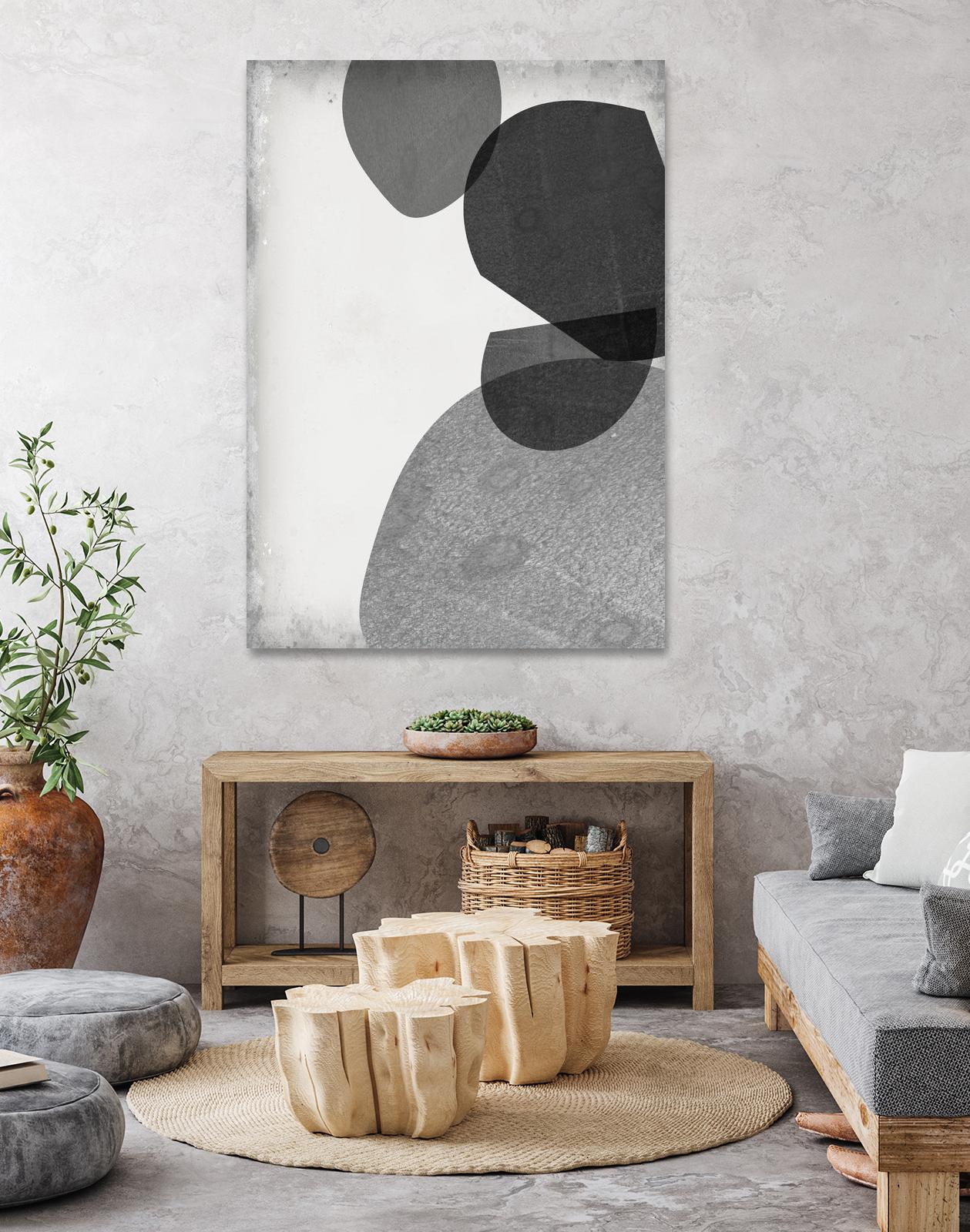 Grey Shapes IV by Jennifer Goldberger on GIANT ART - neutral abstract