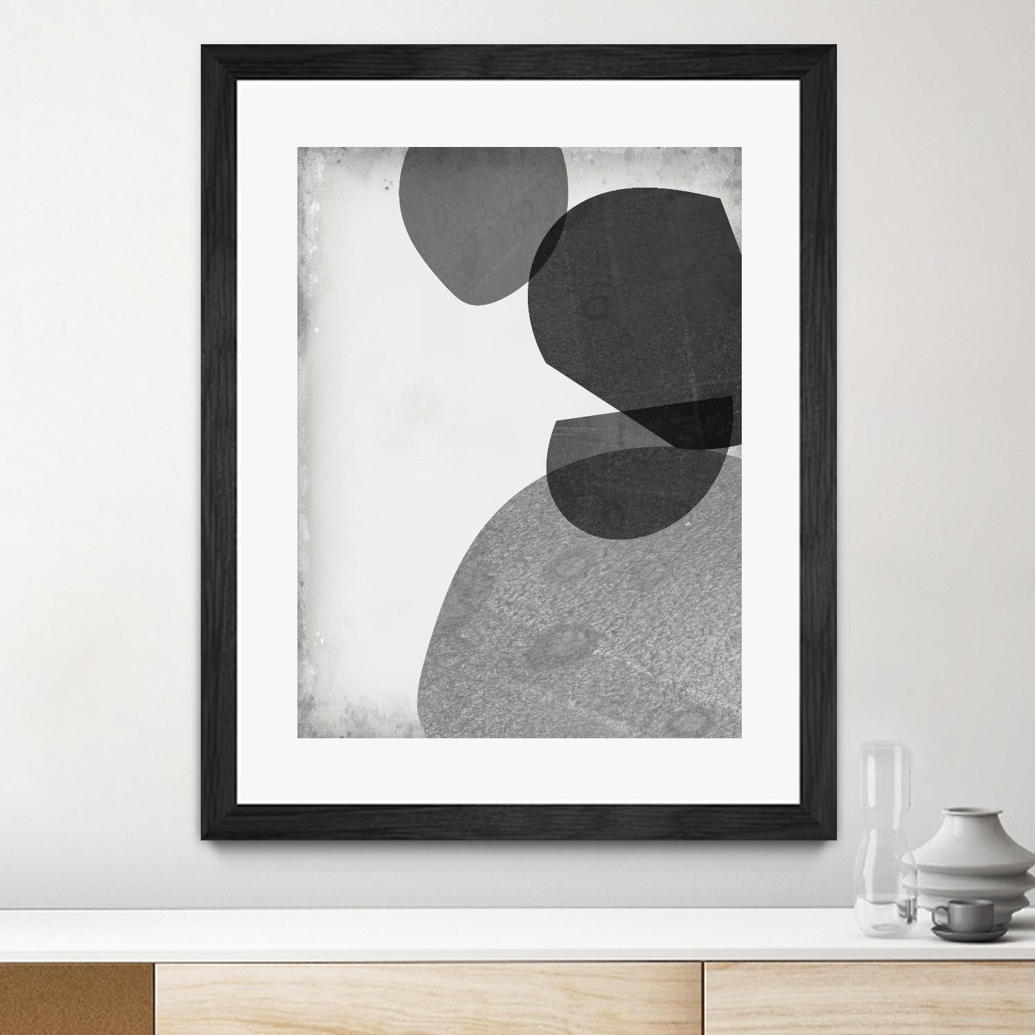 Grey Shapes IV by Jennifer Goldberger on GIANT ART - neutral abstract