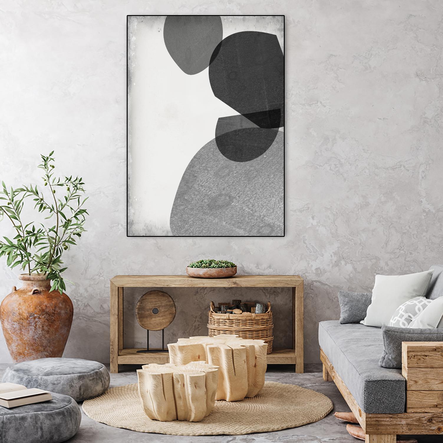 Grey Shapes IV by Jennifer Goldberger on GIANT ART - neutral abstract
