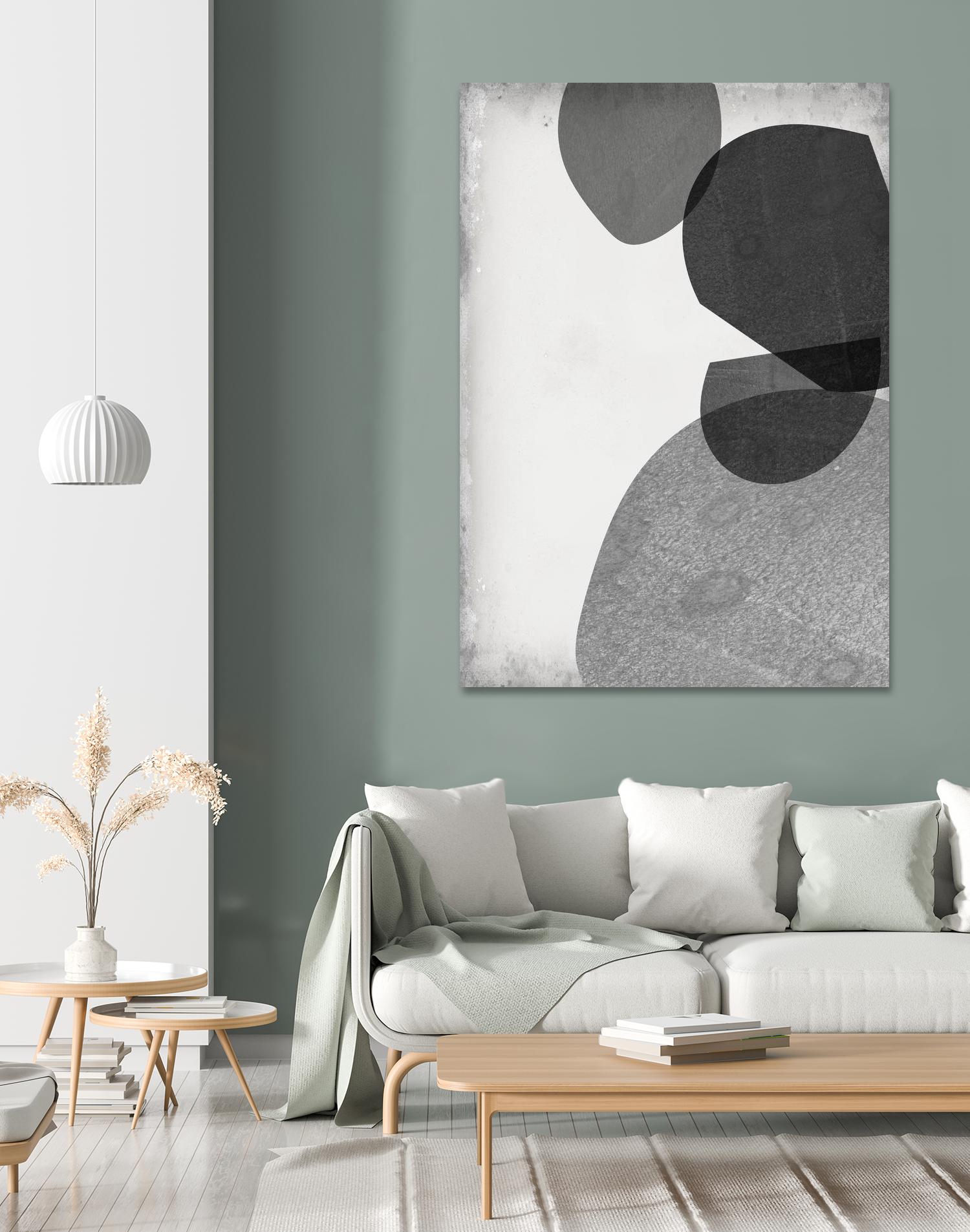 Grey Shapes IV by Jennifer Goldberger on GIANT ART - neutral abstract