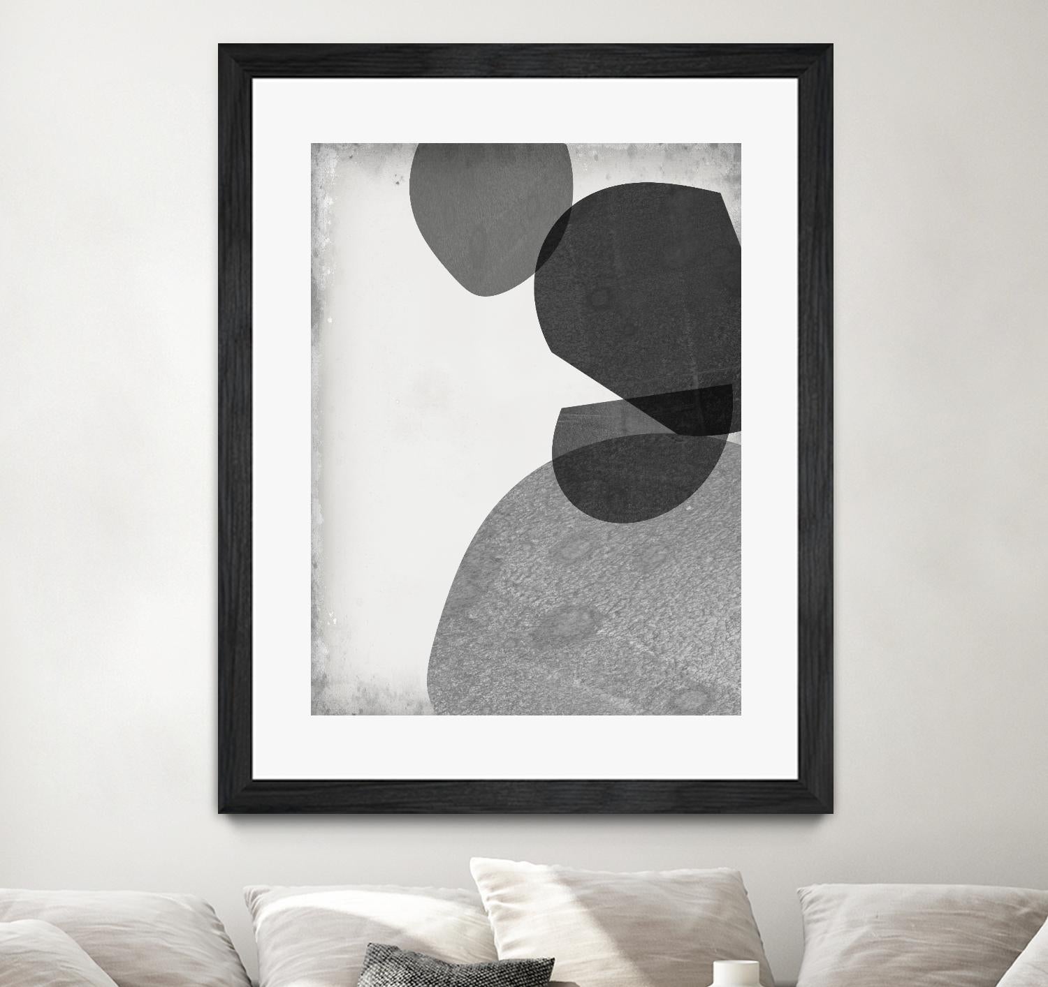 Grey Shapes IV by Jennifer Goldberger on GIANT ART - neutral abstract
