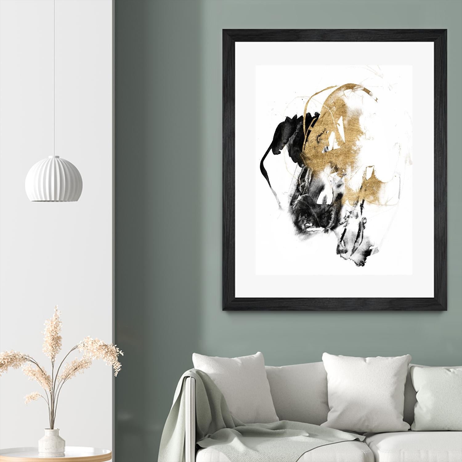 Black & Gold Splash II by Jennifer Goldberger on GIANT ART - metallics abstract