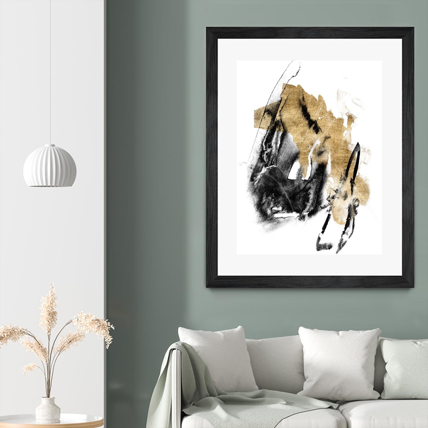 Black & Gold Splash IV by Jennifer Goldberger on GIANT ART - metallics abstract