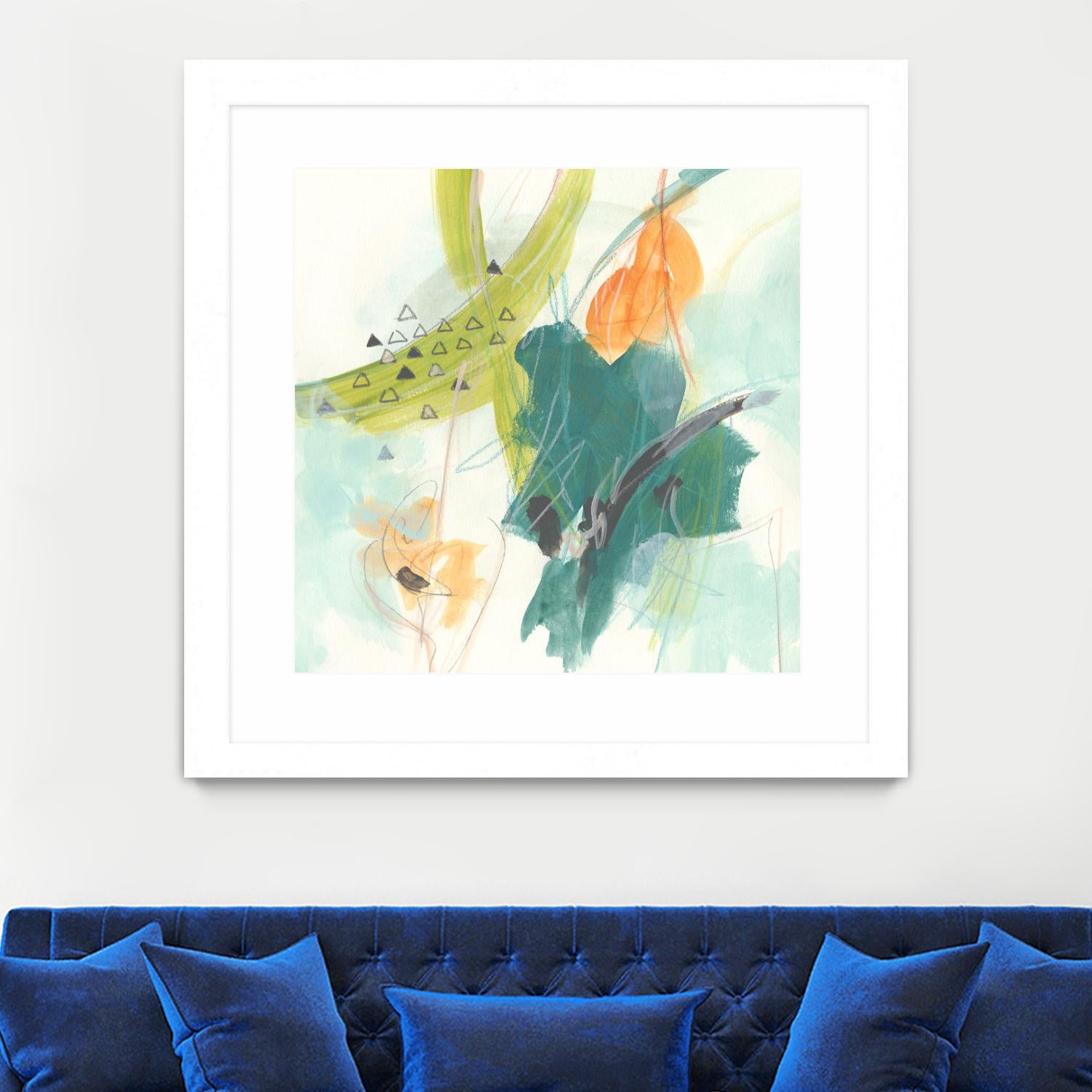 Skipping Stones I by June Erica Vess on GIANT ART - blue abstract