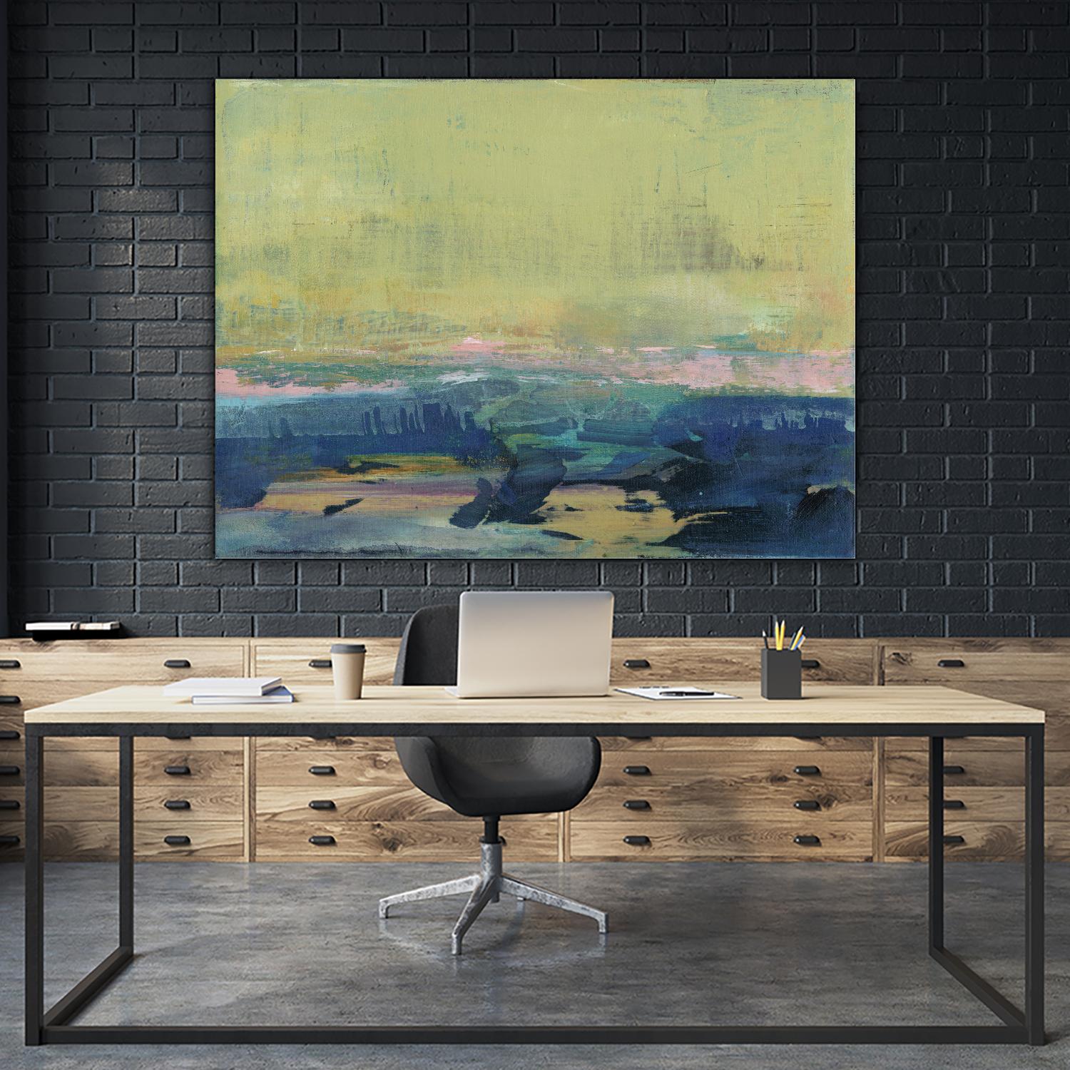 Vintage Landscape I by Jodi Fuchs on GIANT ART - blue sea scene