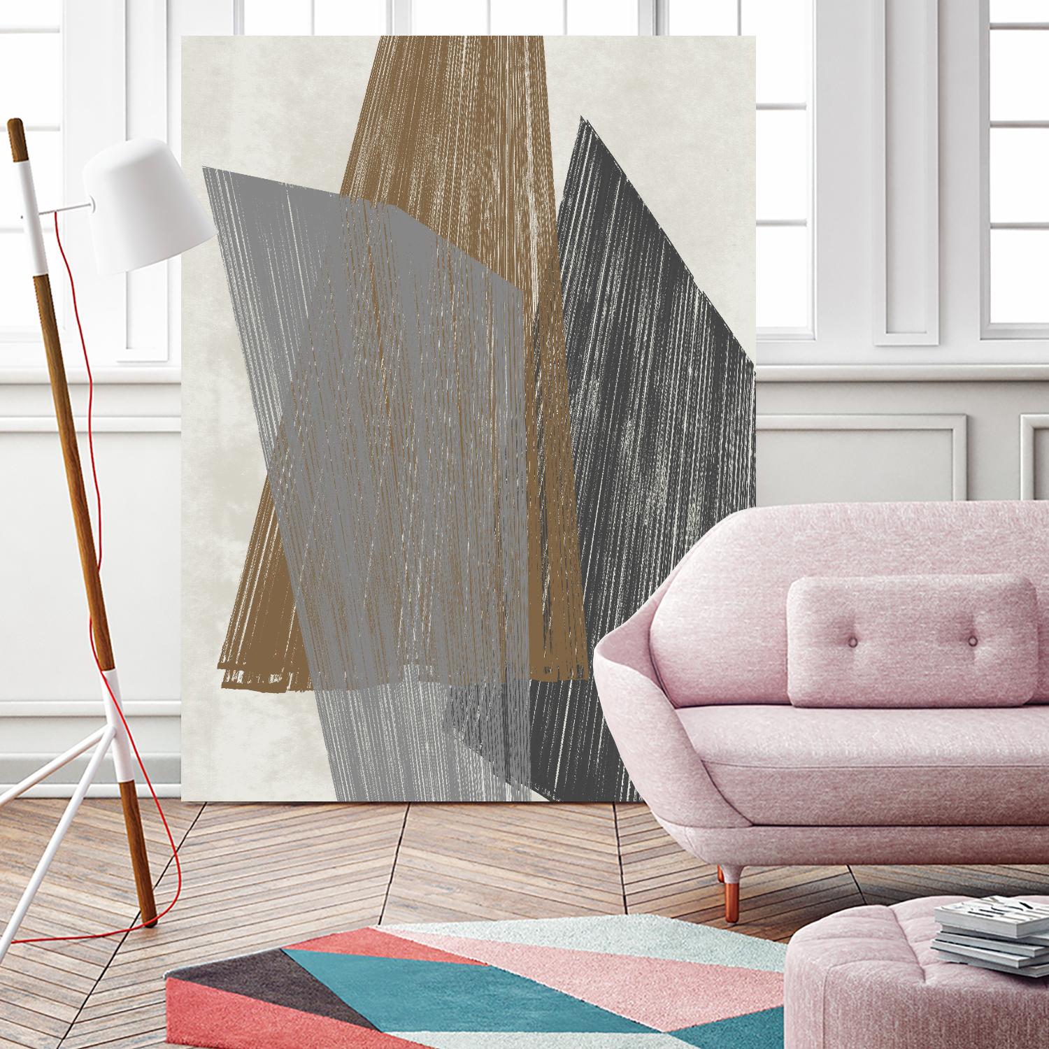 Triangle Stripes I by Jennifer Goldberger on GIANT ART - brown abstract