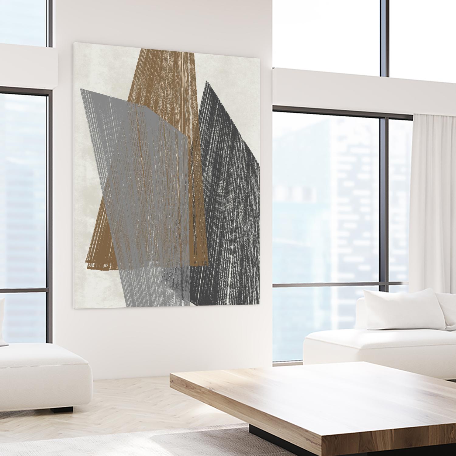 Triangle Stripes I by Jennifer Goldberger on GIANT ART - brown abstract