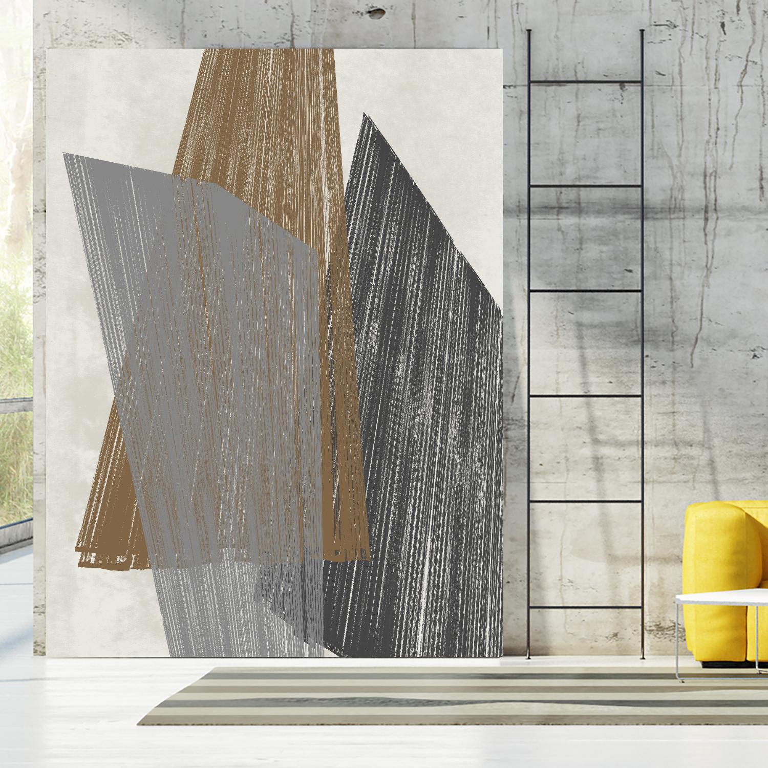 Triangle Stripes I by Jennifer Goldberger on GIANT ART - brown abstract