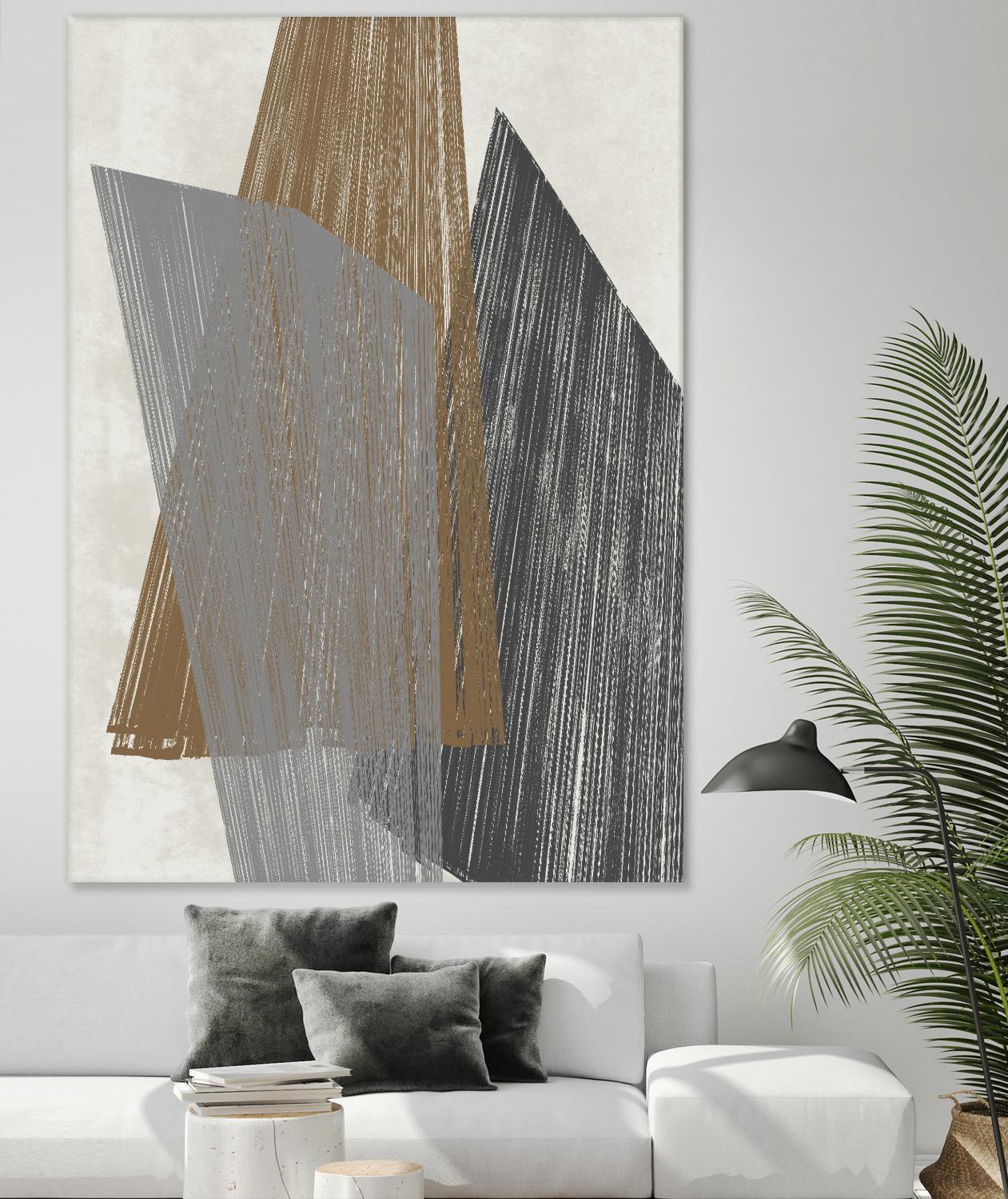 Triangle Stripes I by Jennifer Goldberger on GIANT ART - brown abstract