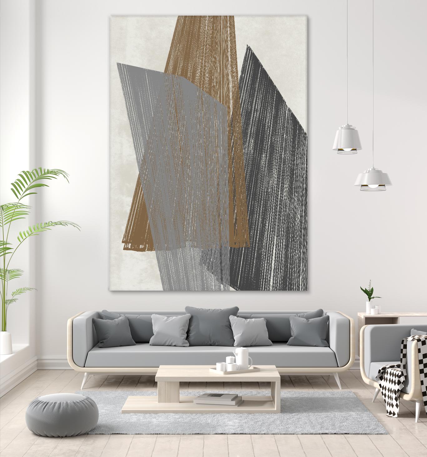 Triangle Stripes I by Jennifer Goldberger on GIANT ART - brown abstract