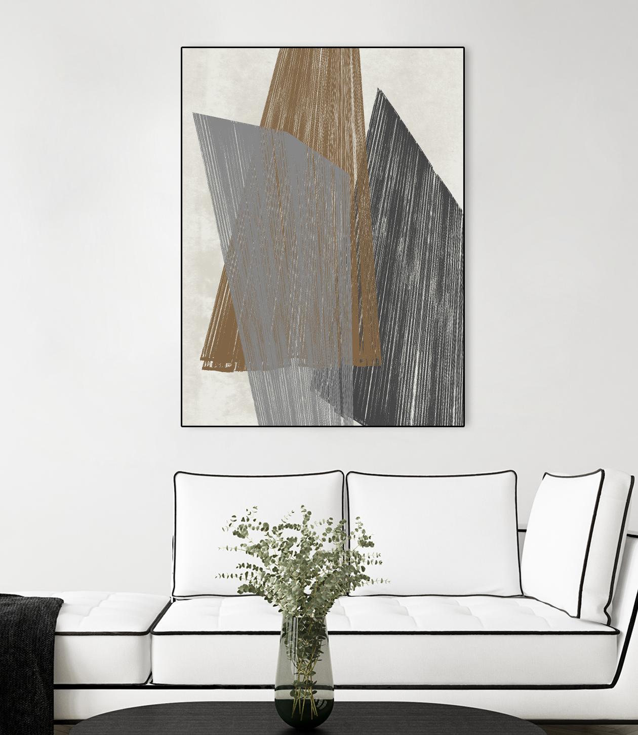 Triangle Stripes I by Jennifer Goldberger on GIANT ART - brown abstract