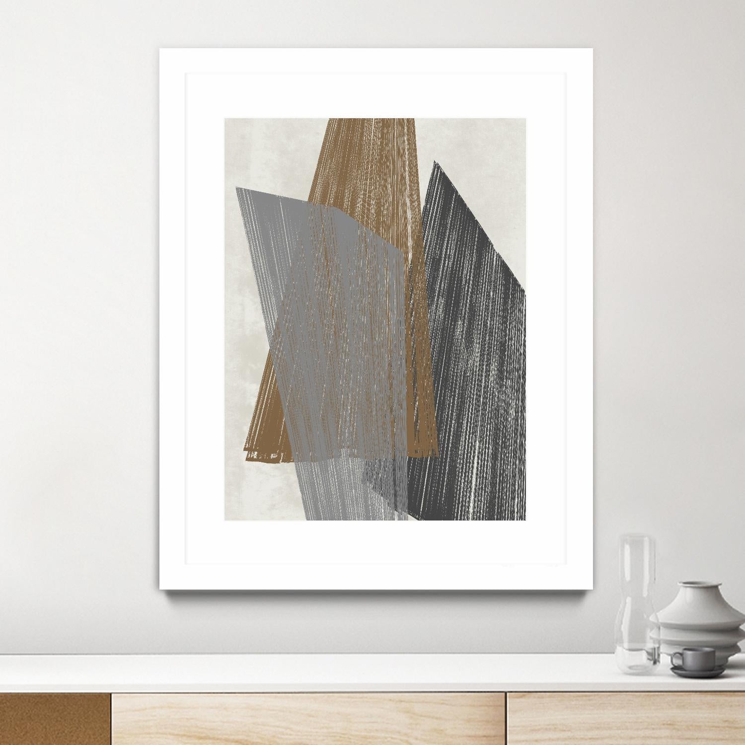 Triangle Stripes I by Jennifer Goldberger on GIANT ART - brown abstract