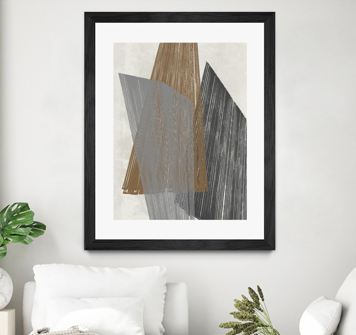 Triangle Stripes I by Jennifer Goldberger on GIANT ART - brown abstract