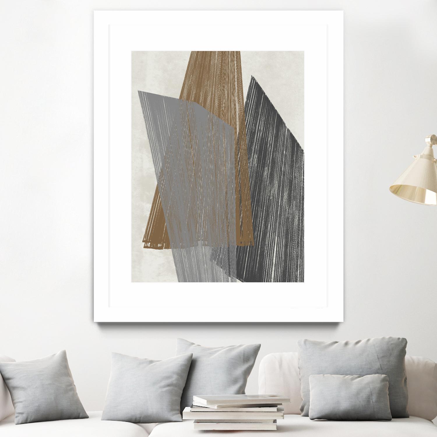 Triangle Stripes I by Jennifer Goldberger on GIANT ART - brown abstract