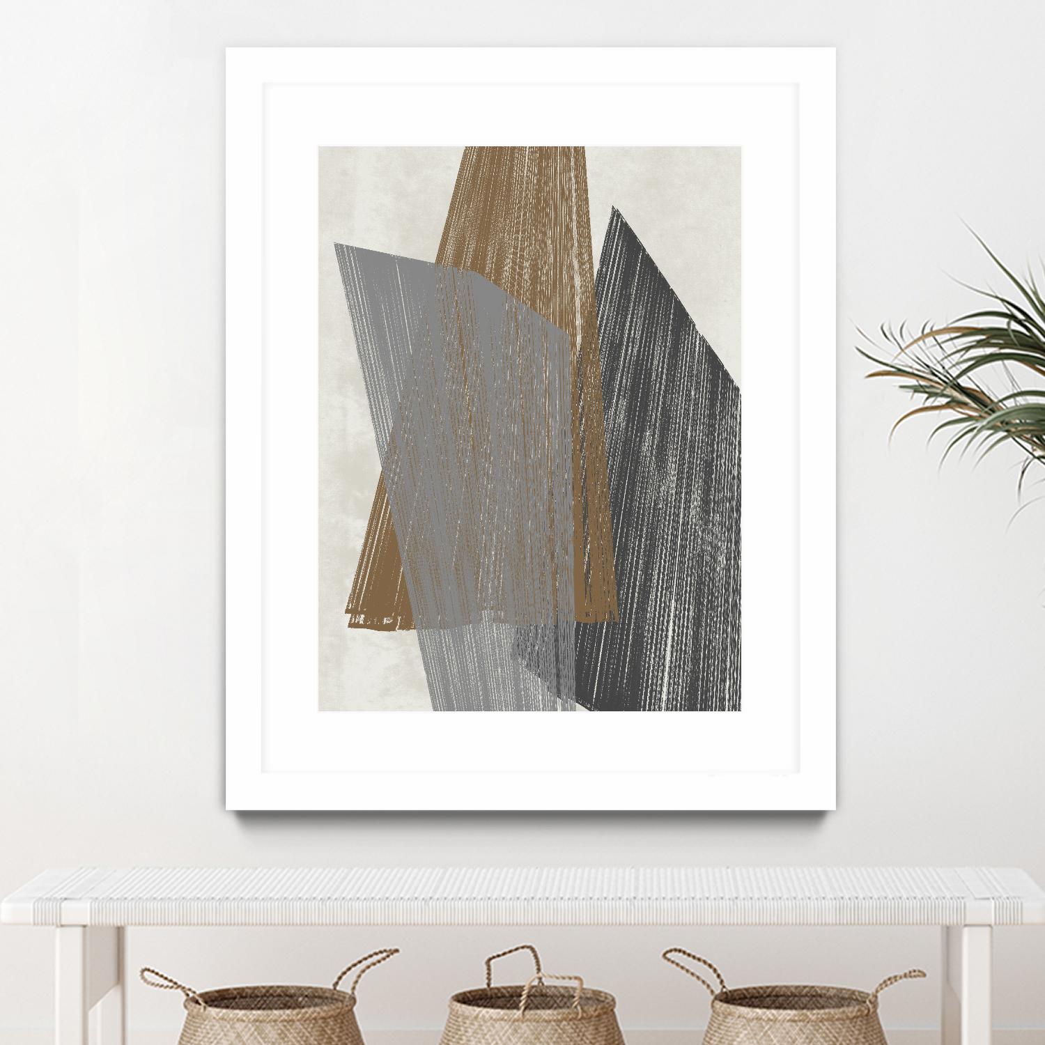Triangle Stripes I by Jennifer Goldberger on GIANT ART - brown abstract