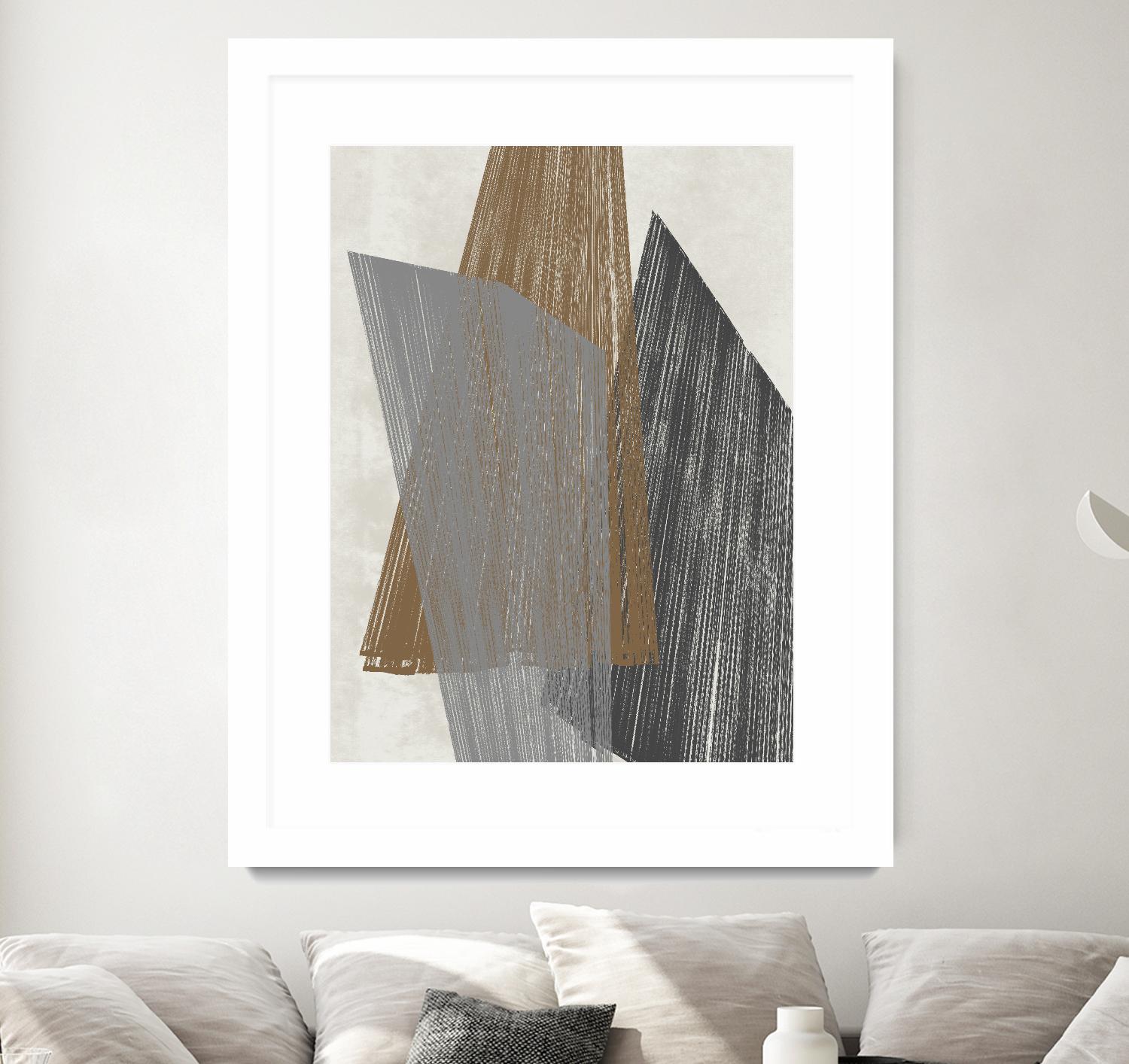 Triangle Stripes I by Jennifer Goldberger on GIANT ART - brown abstract
