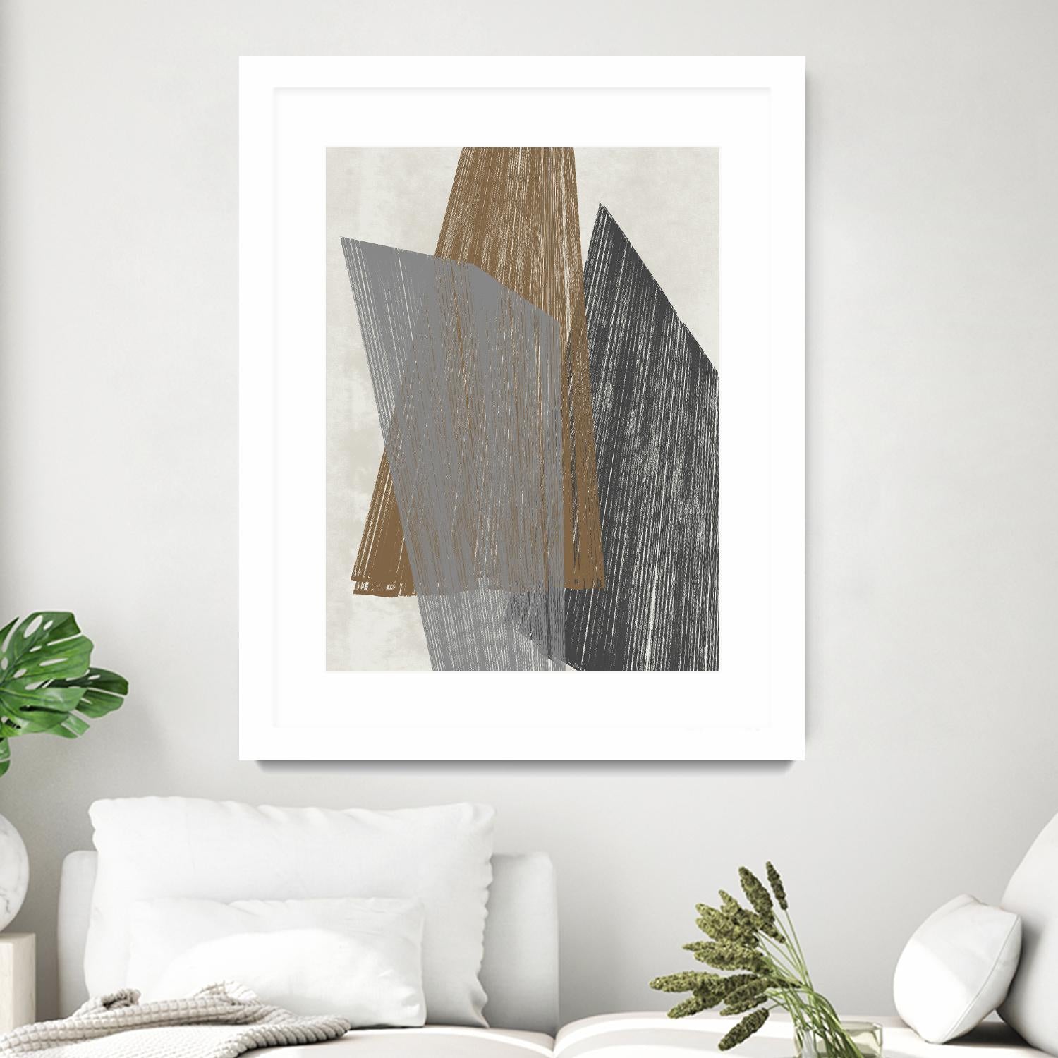 Triangle Stripes I by Jennifer Goldberger on GIANT ART - brown abstract