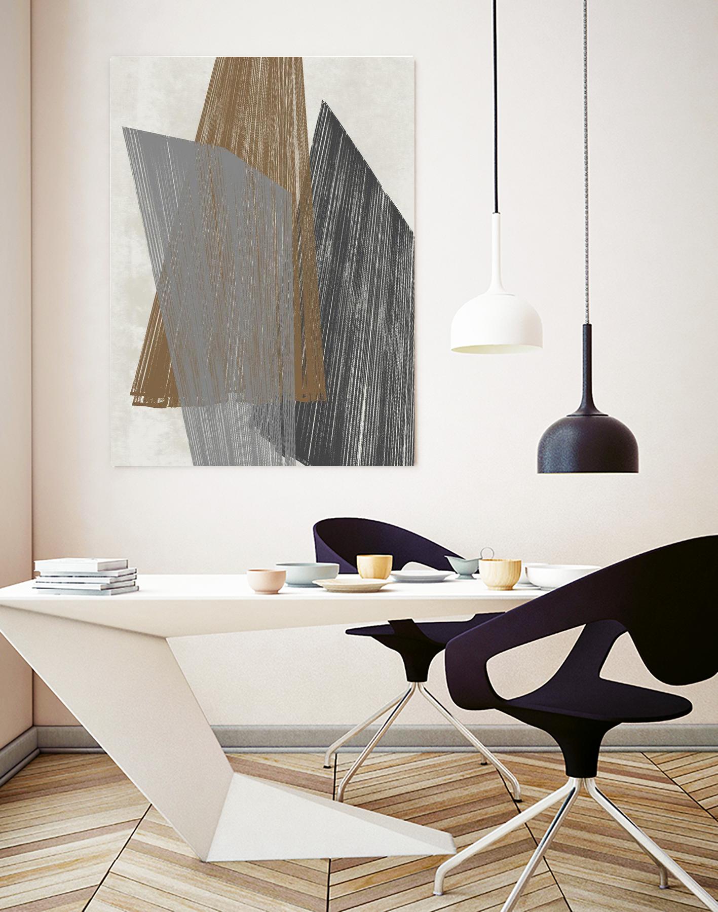 Triangle Stripes I by Jennifer Goldberger on GIANT ART - brown abstract