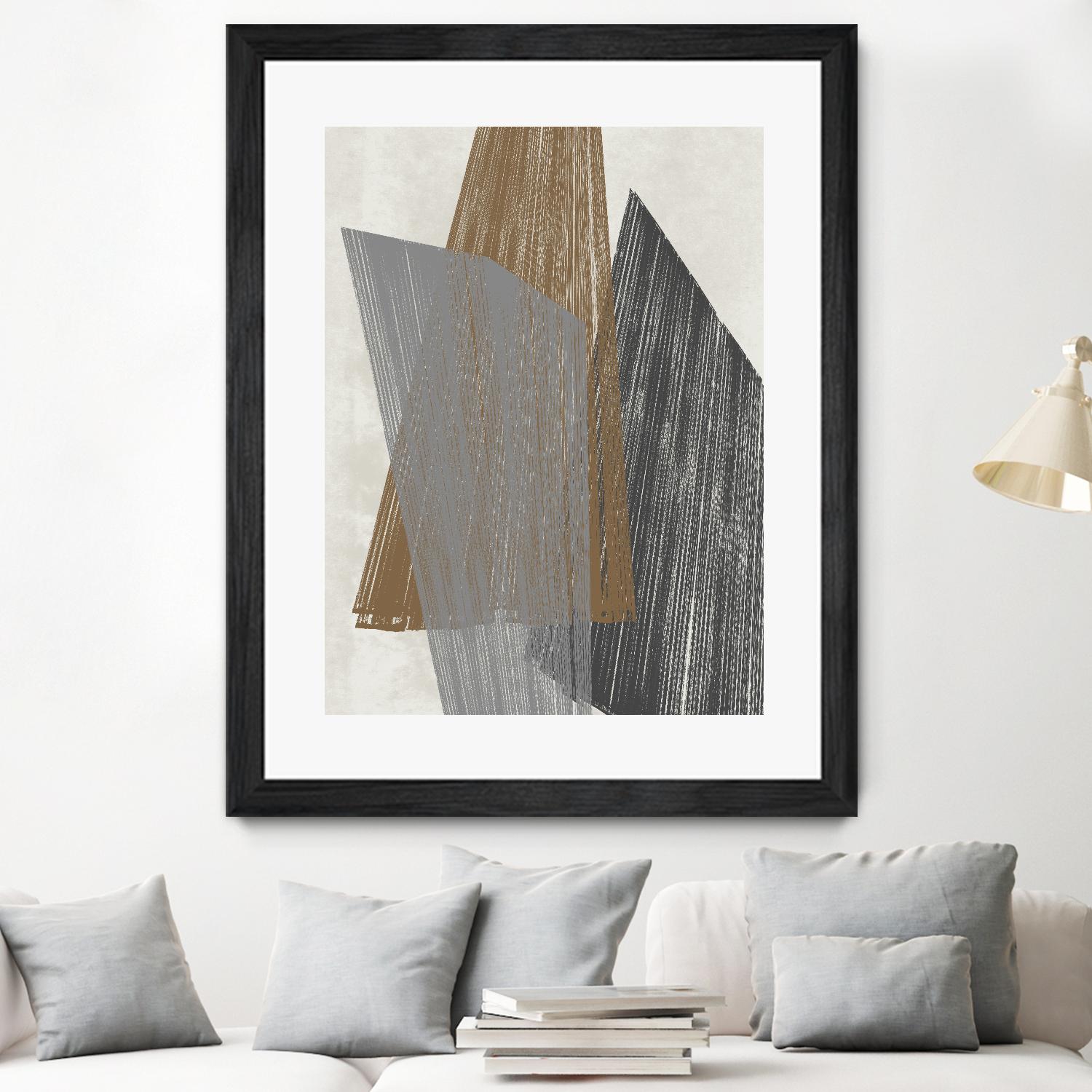 Triangle Stripes I by Jennifer Goldberger on GIANT ART - brown abstract