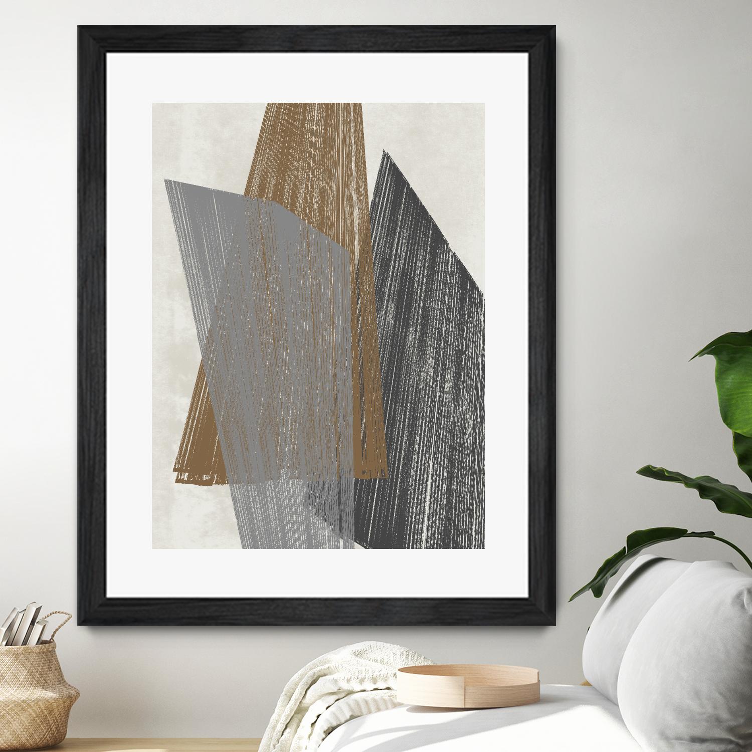 Triangle Stripes I by Jennifer Goldberger on GIANT ART - brown abstract