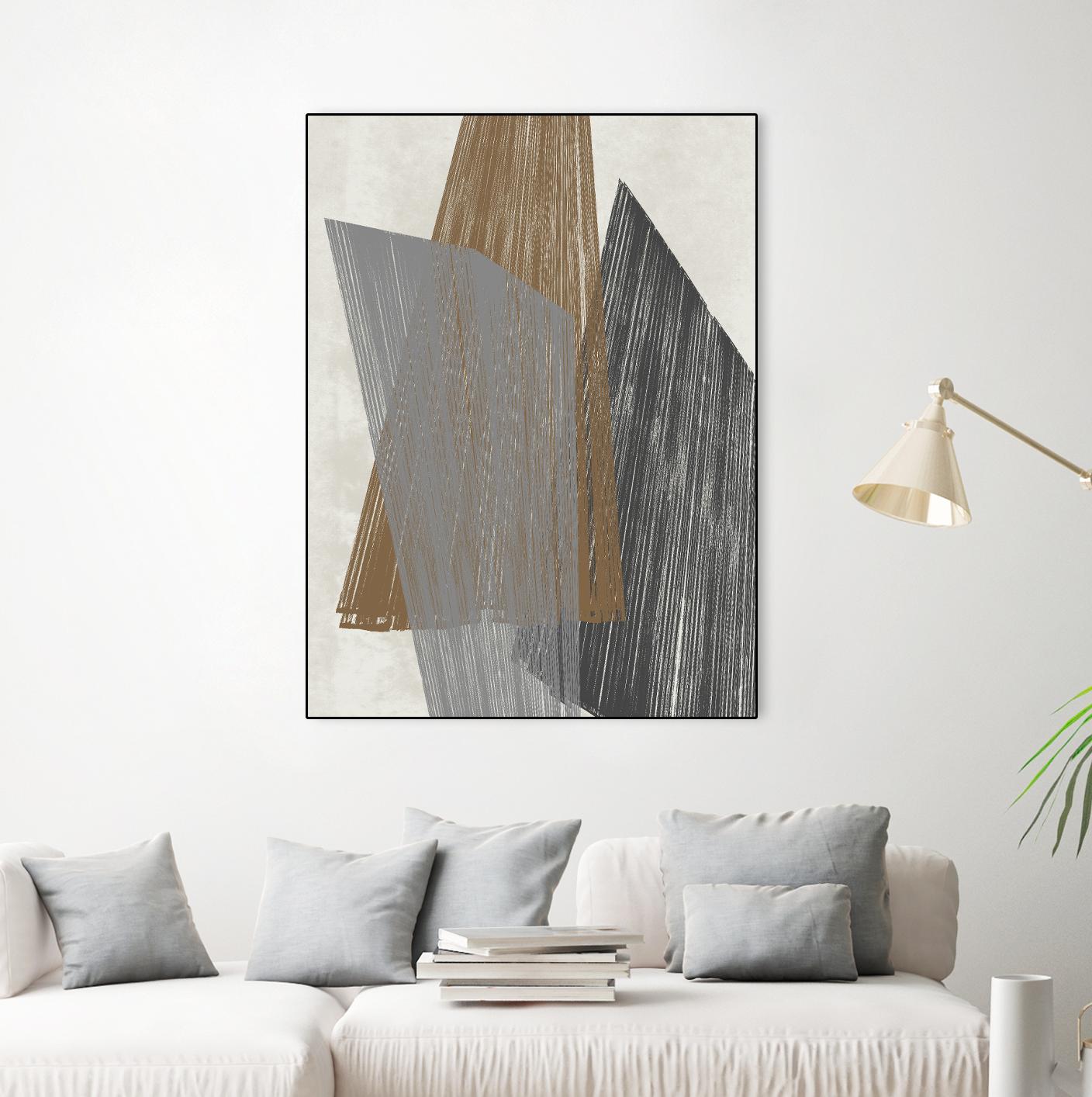 Triangle Stripes I by Jennifer Goldberger on GIANT ART - brown abstract