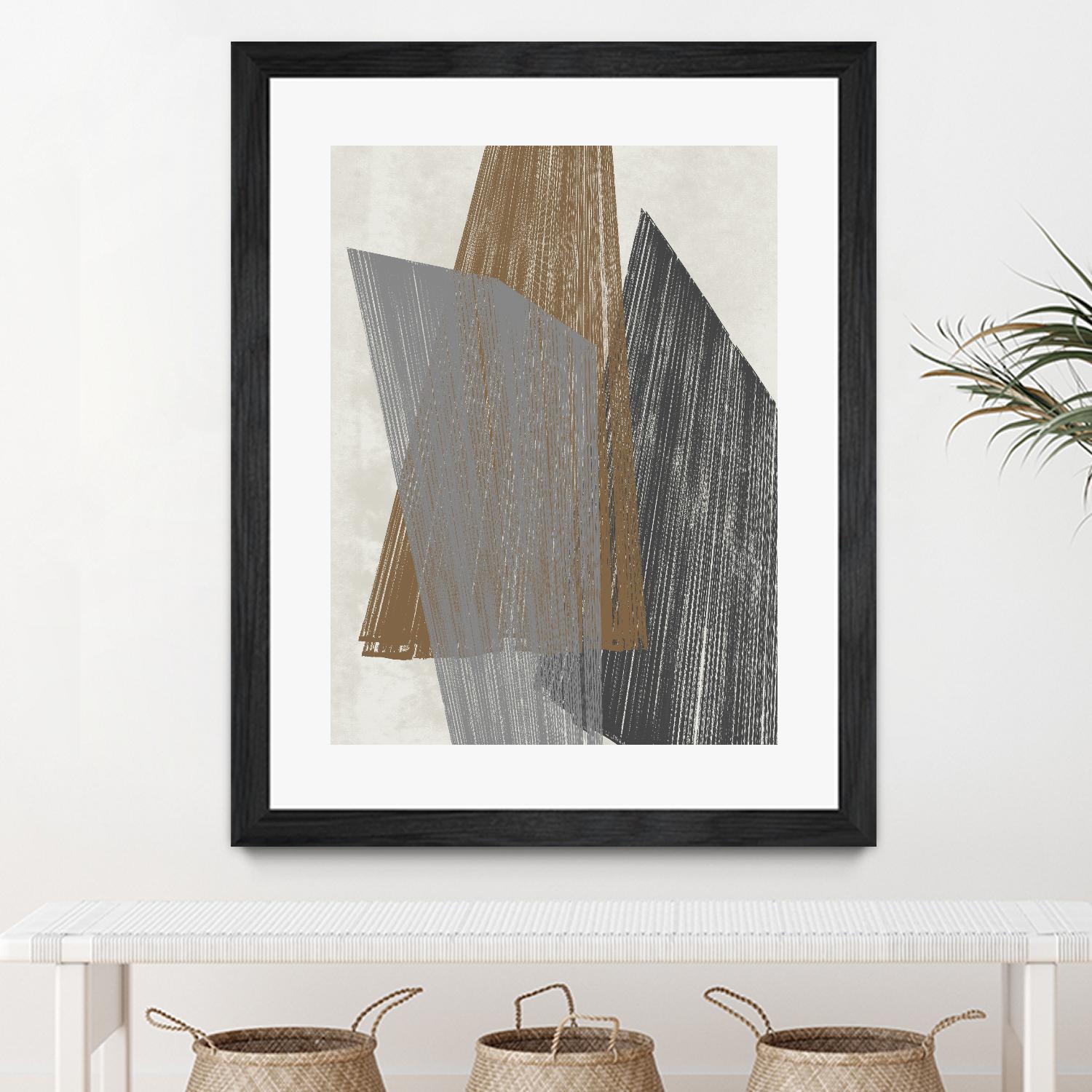 Triangle Stripes I by Jennifer Goldberger on GIANT ART - brown abstract