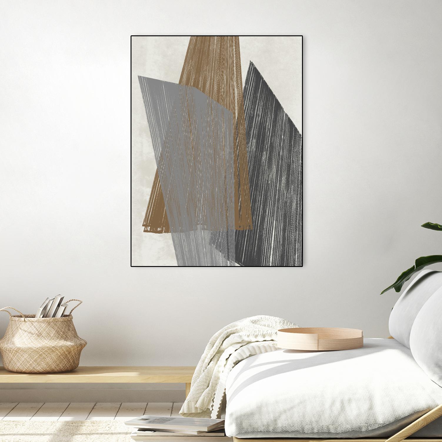 Triangle Stripes I by Jennifer Goldberger on GIANT ART - brown abstract