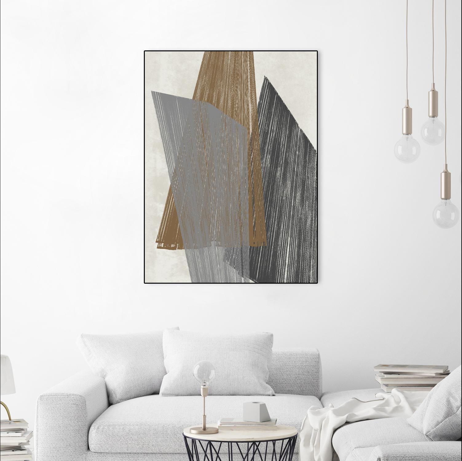 Triangle Stripes I by Jennifer Goldberger on GIANT ART - brown abstract