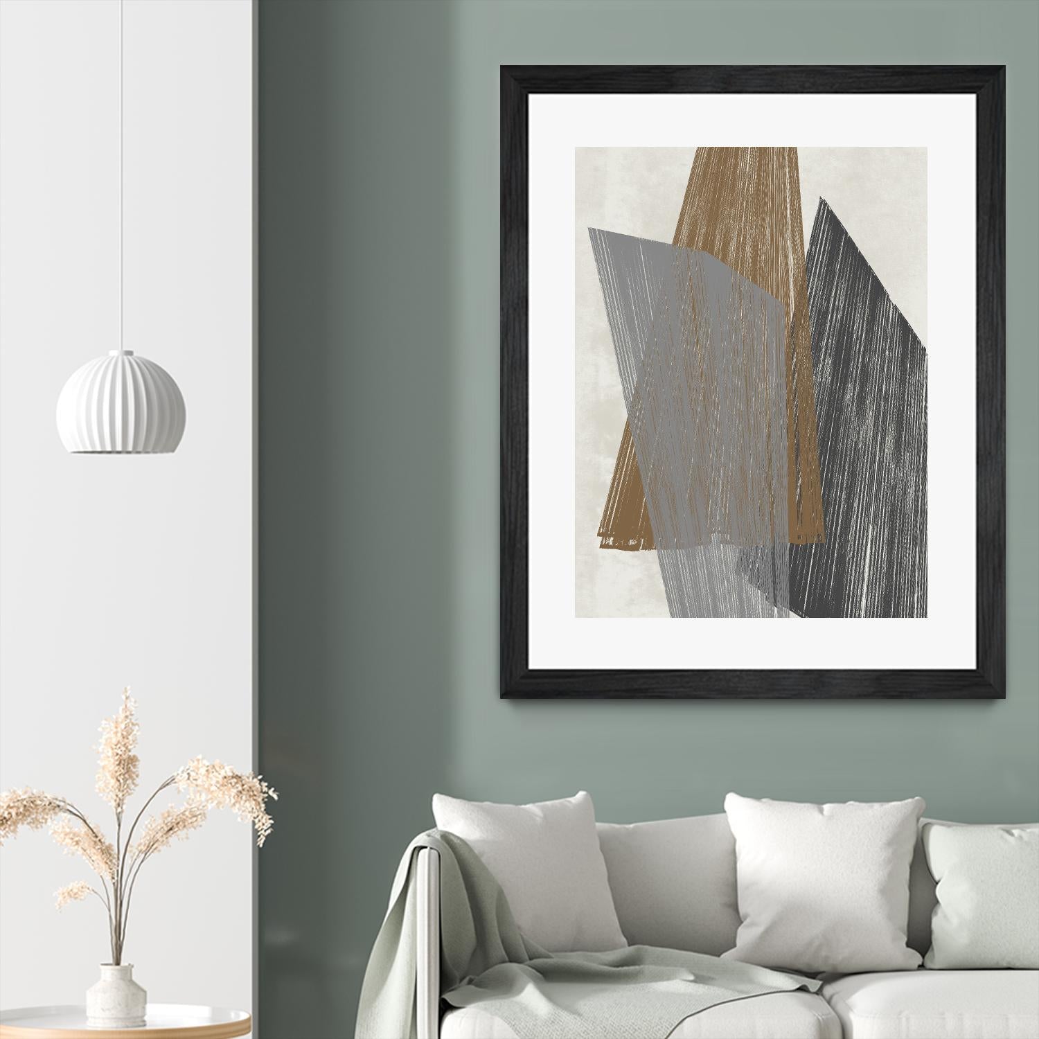 Triangle Stripes I by Jennifer Goldberger on GIANT ART - brown abstract