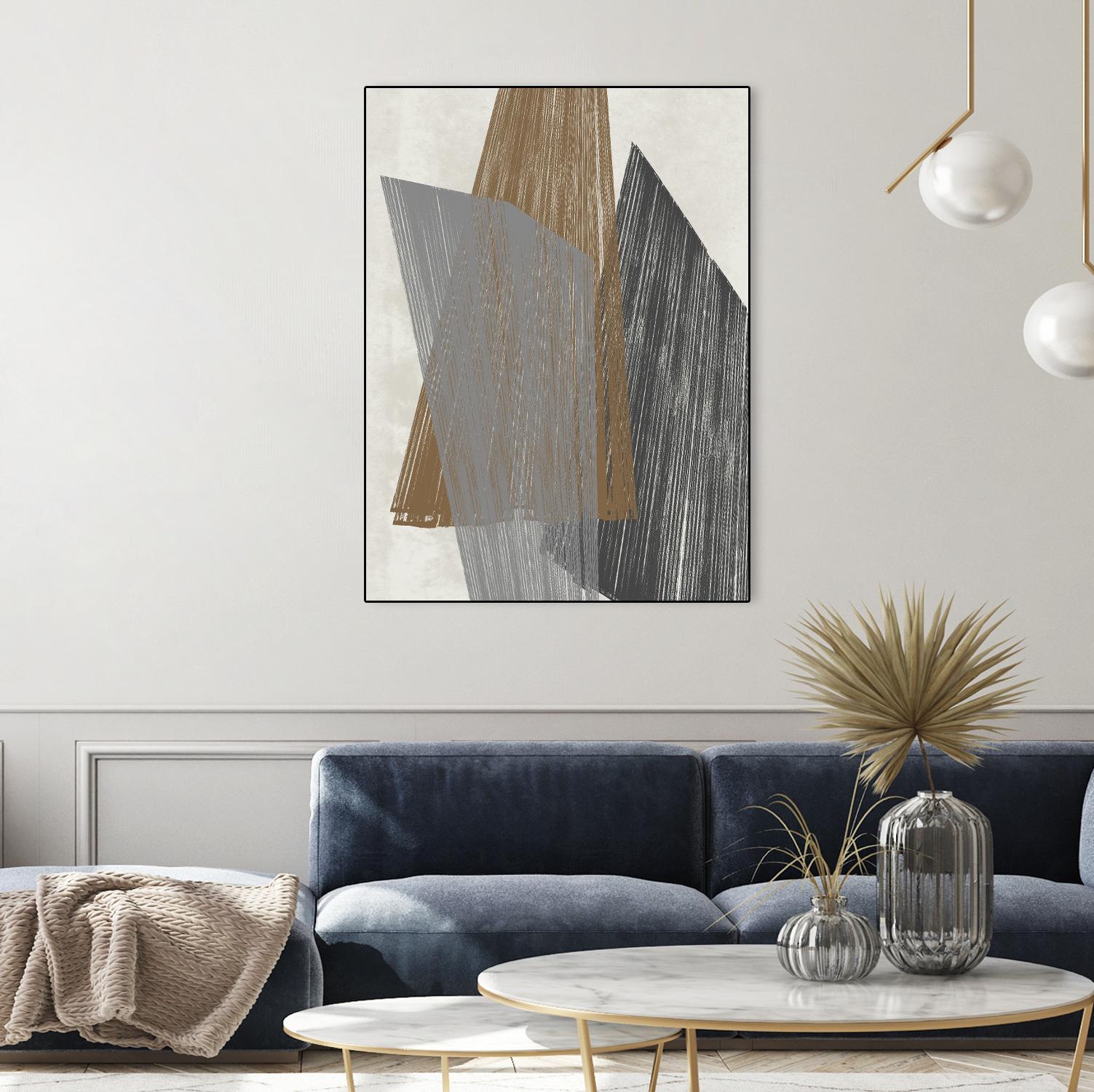 Triangle Stripes I by Jennifer Goldberger on GIANT ART - brown abstract