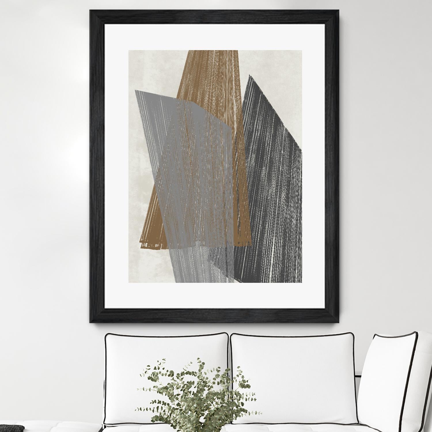 Triangle Stripes I by Jennifer Goldberger on GIANT ART - brown abstract