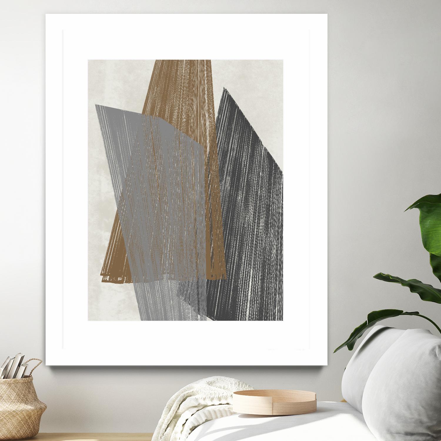 Triangle Stripes I by Jennifer Goldberger on GIANT ART - brown abstract