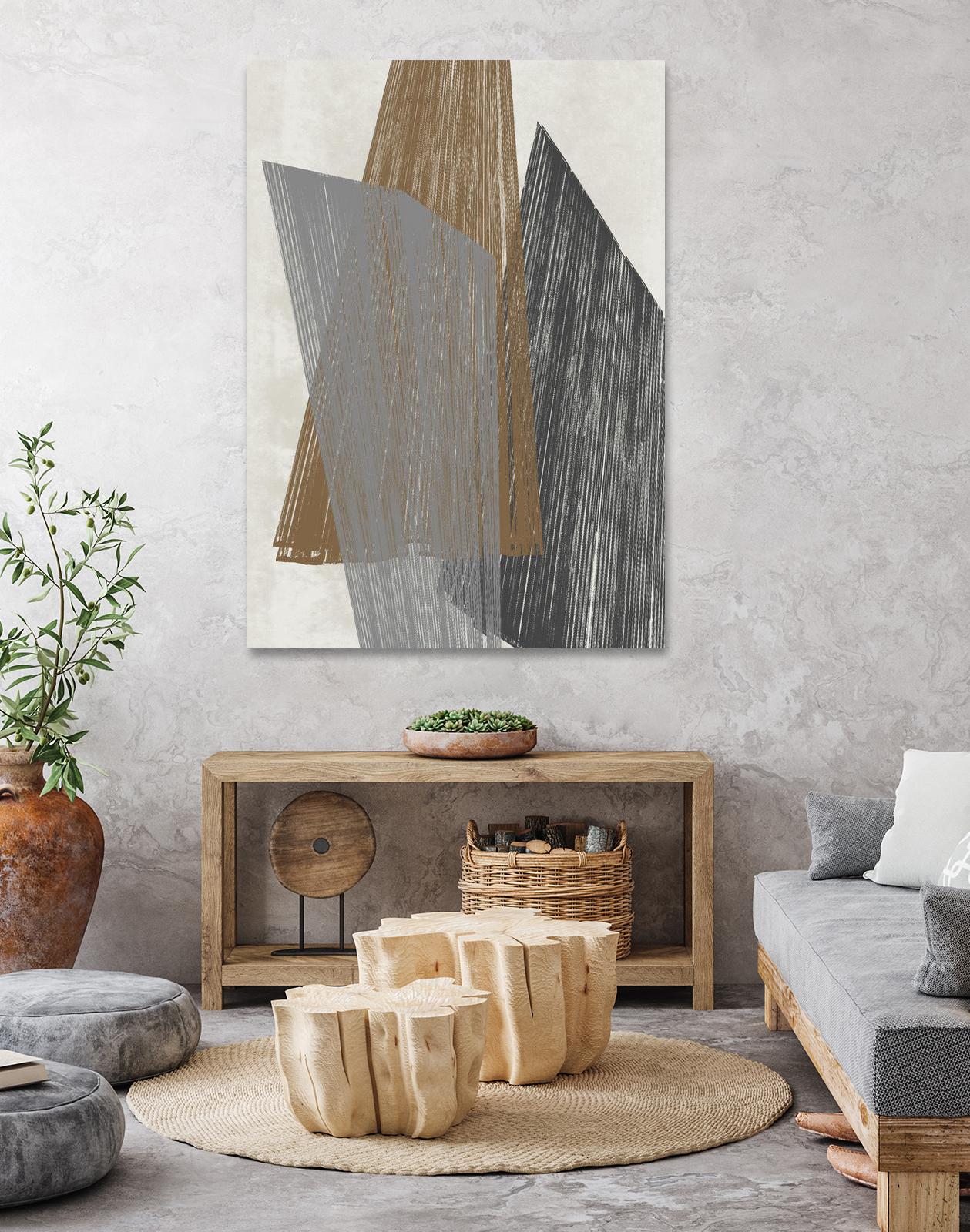 Triangle Stripes I by Jennifer Goldberger on GIANT ART - brown abstract