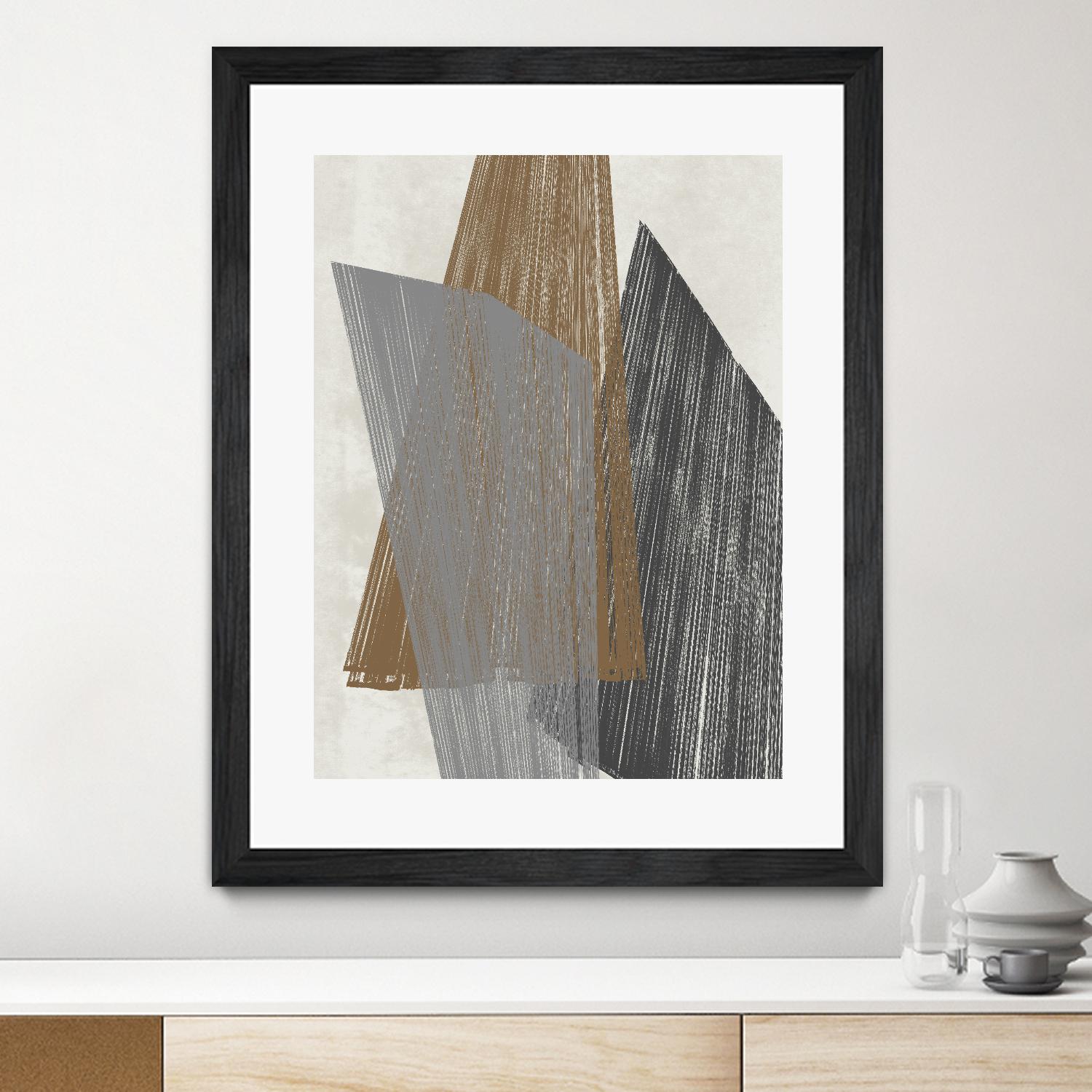 Triangle Stripes I by Jennifer Goldberger on GIANT ART - brown abstract