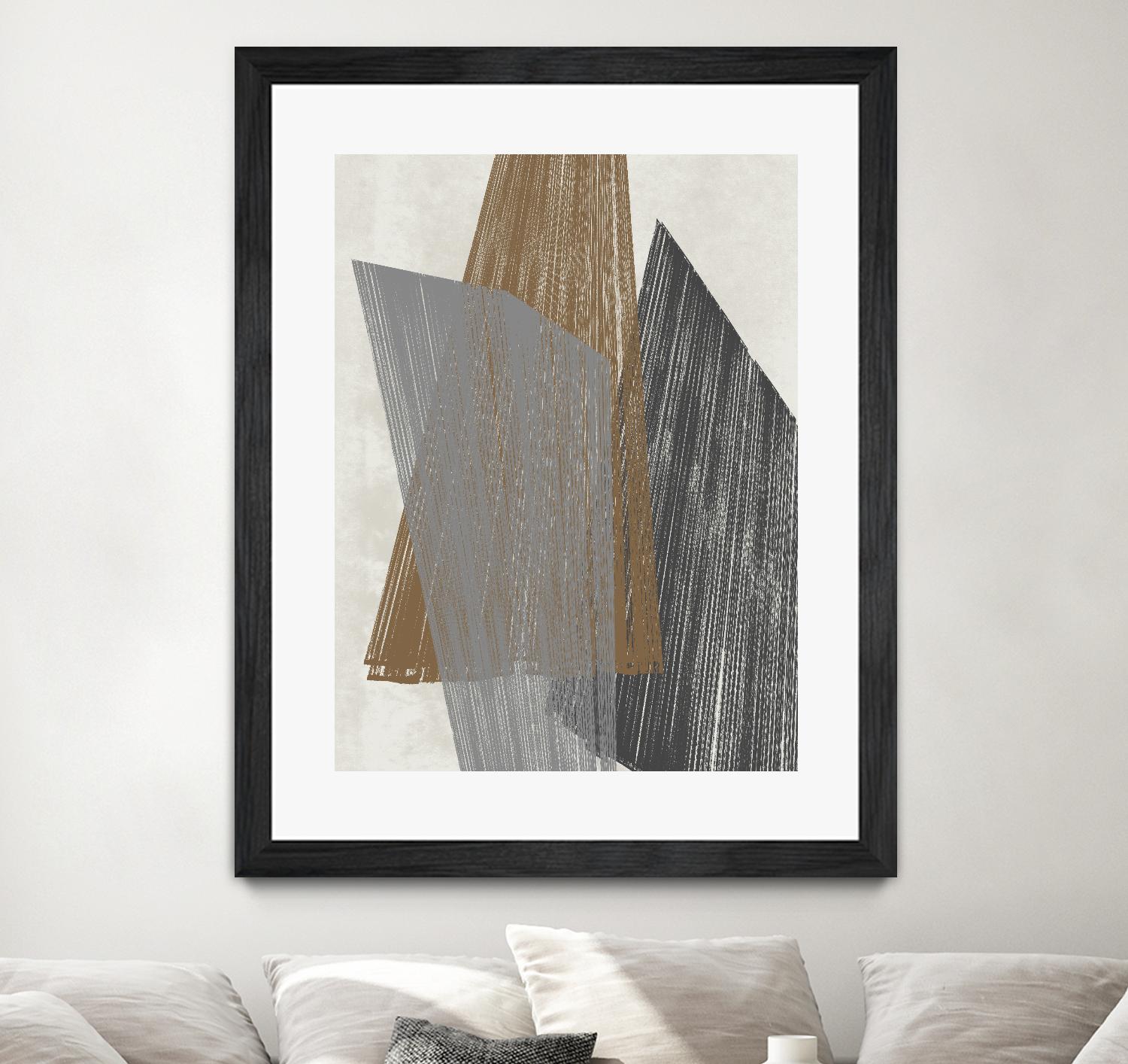 Triangle Stripes I by Jennifer Goldberger on GIANT ART - brown abstract