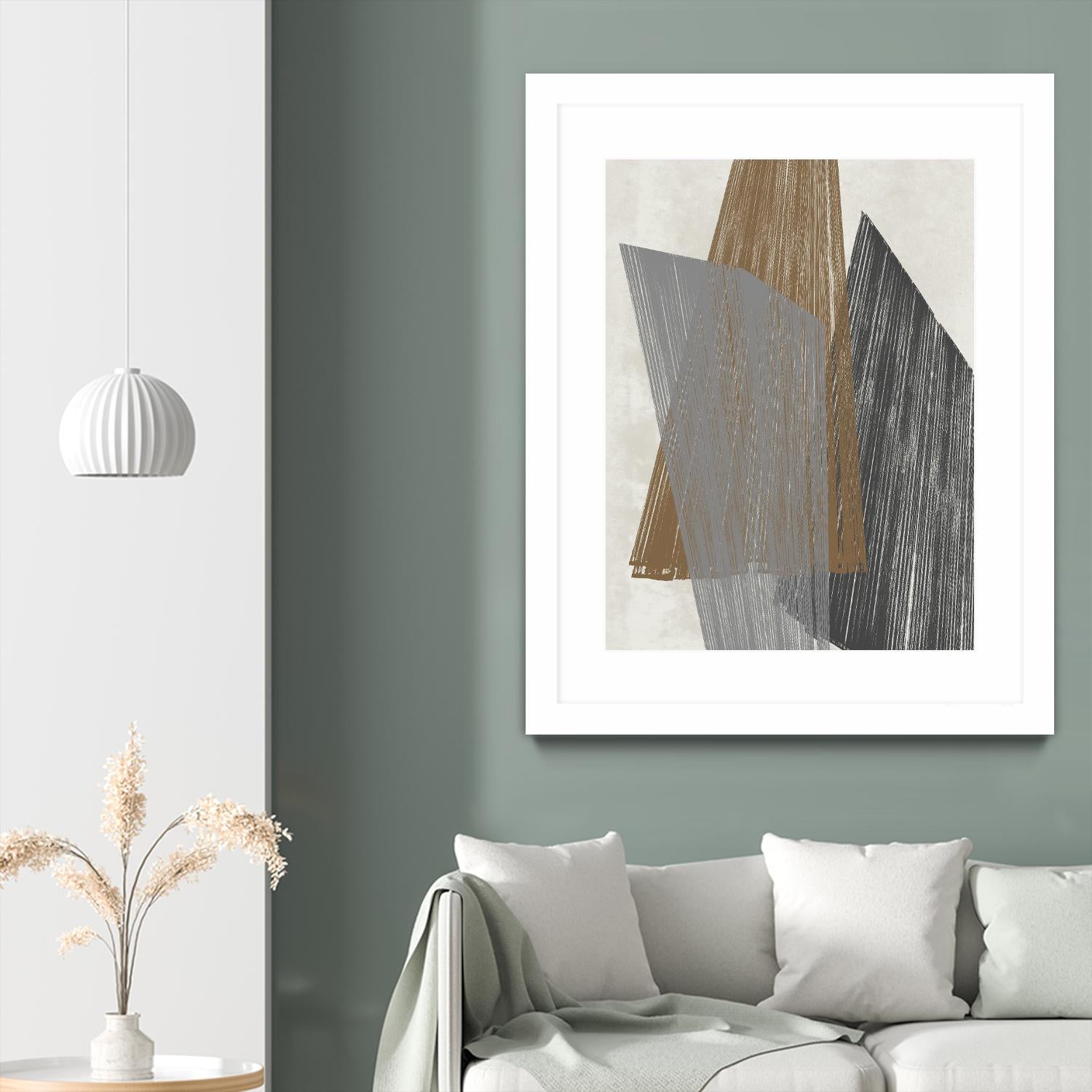 Triangle Stripes I by Jennifer Goldberger on GIANT ART - brown abstract