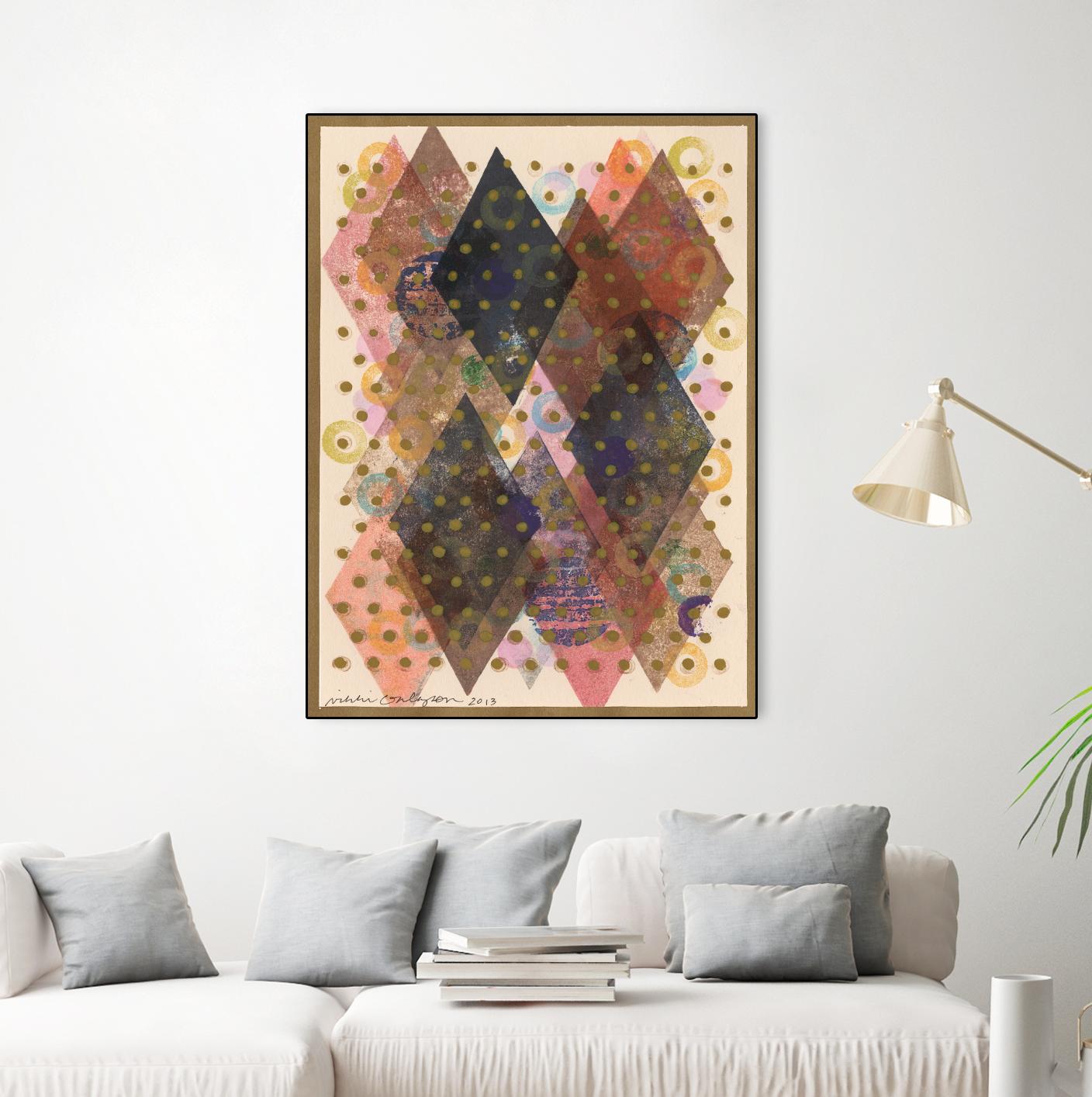 Inked Triangles I by Nikki Galapon on GIANT ART - brown abstract
