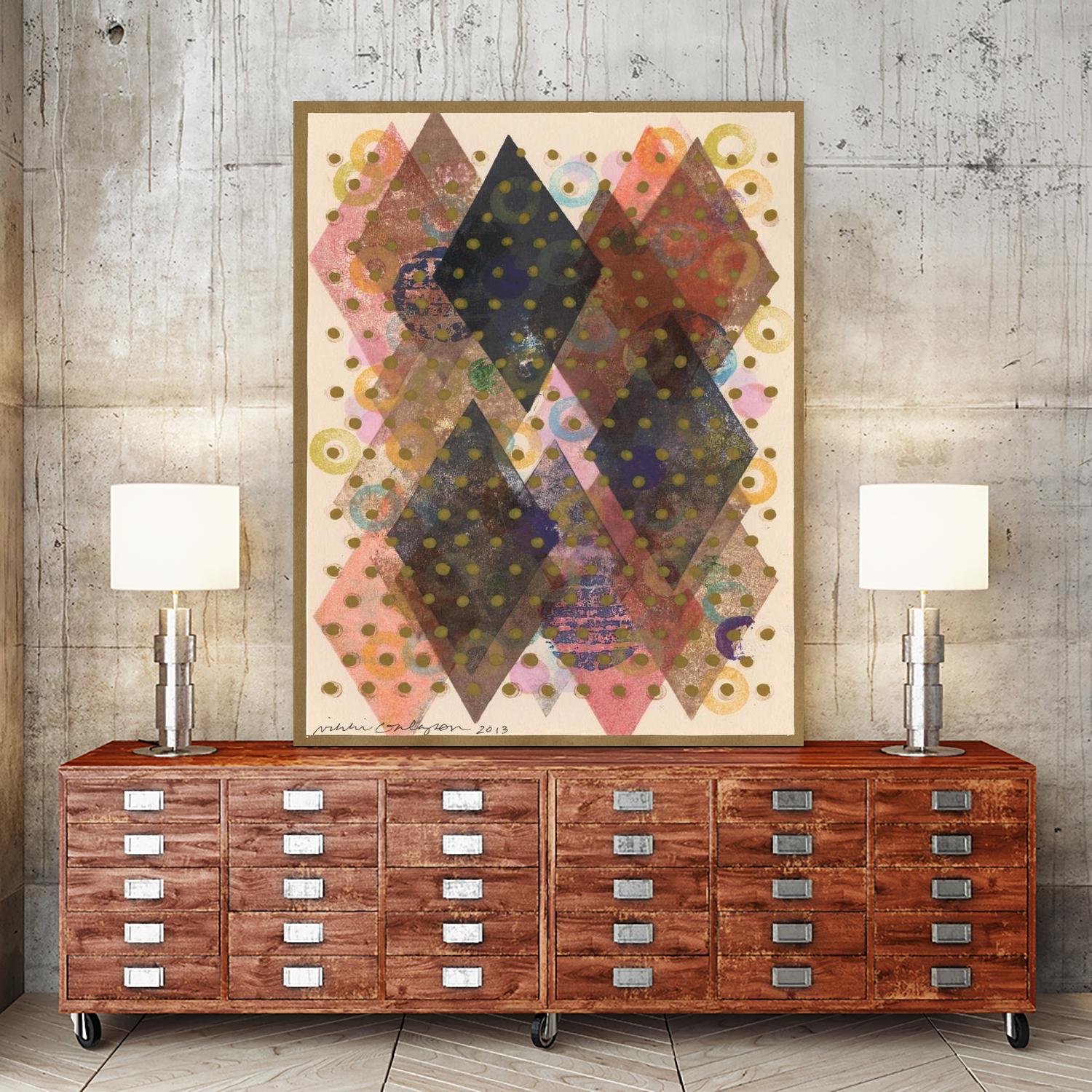 Inked Triangles I by Nikki Galapon on GIANT ART - brown abstract